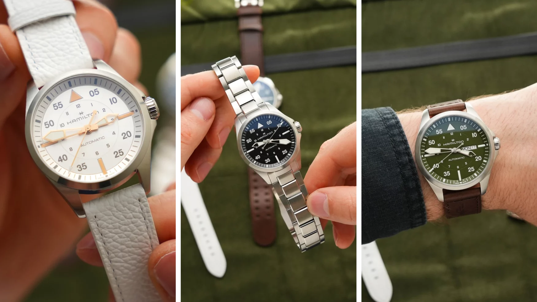 Hamilton expands their most popular field range with additional Khaki Pilot Aviation references