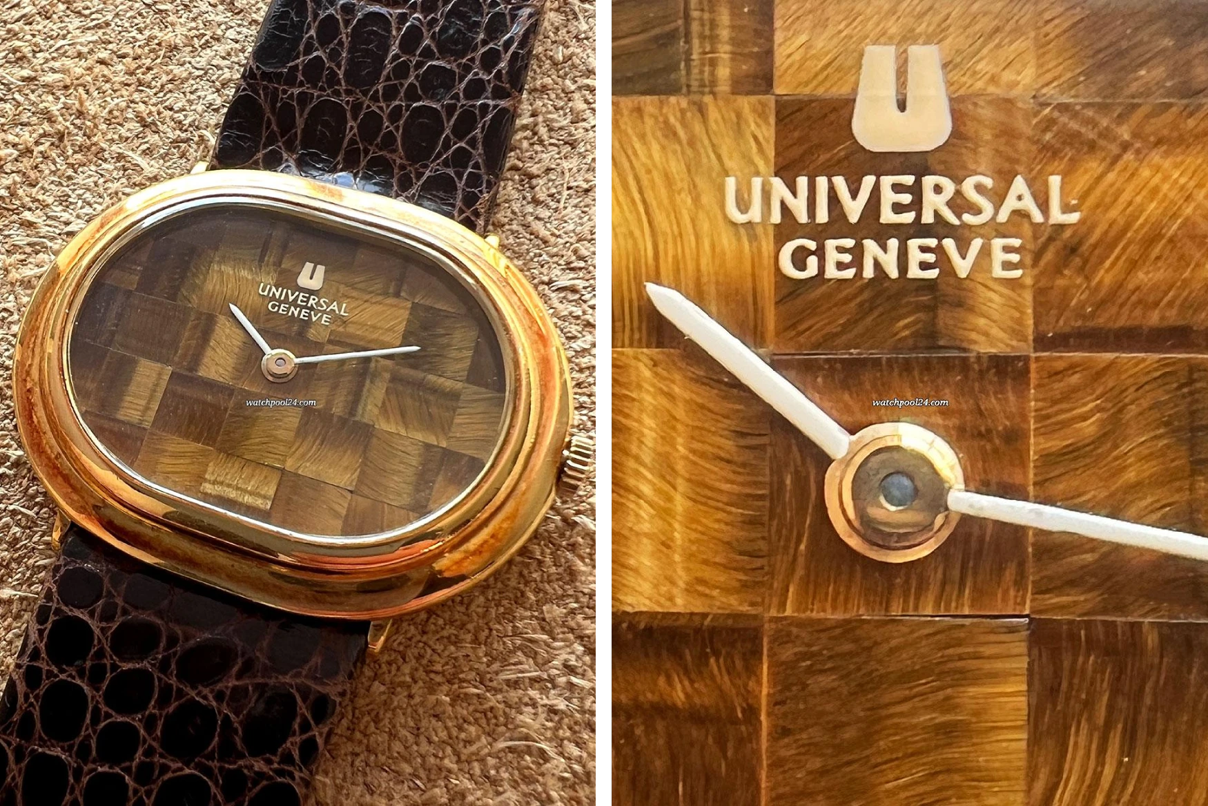 universal geneve 111010 ellipse wood dial