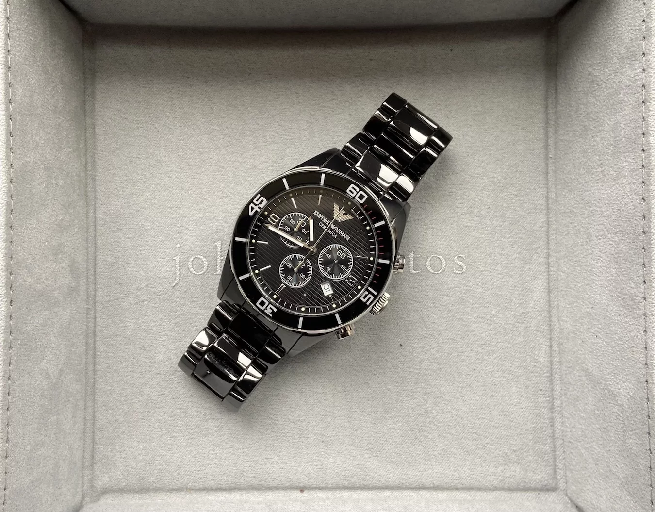 Jet black Armani (Empario) Ceramic online watch