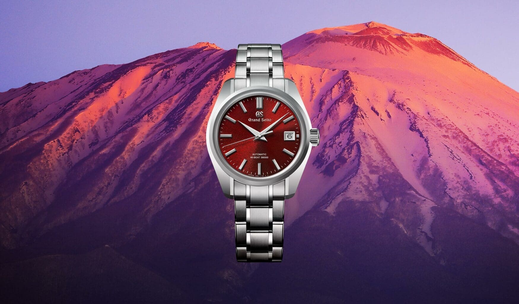 The Grand Seiko SBGH345 is a new Ever-Brilliant Steel online exclusive with a red Mt. Iwate dial