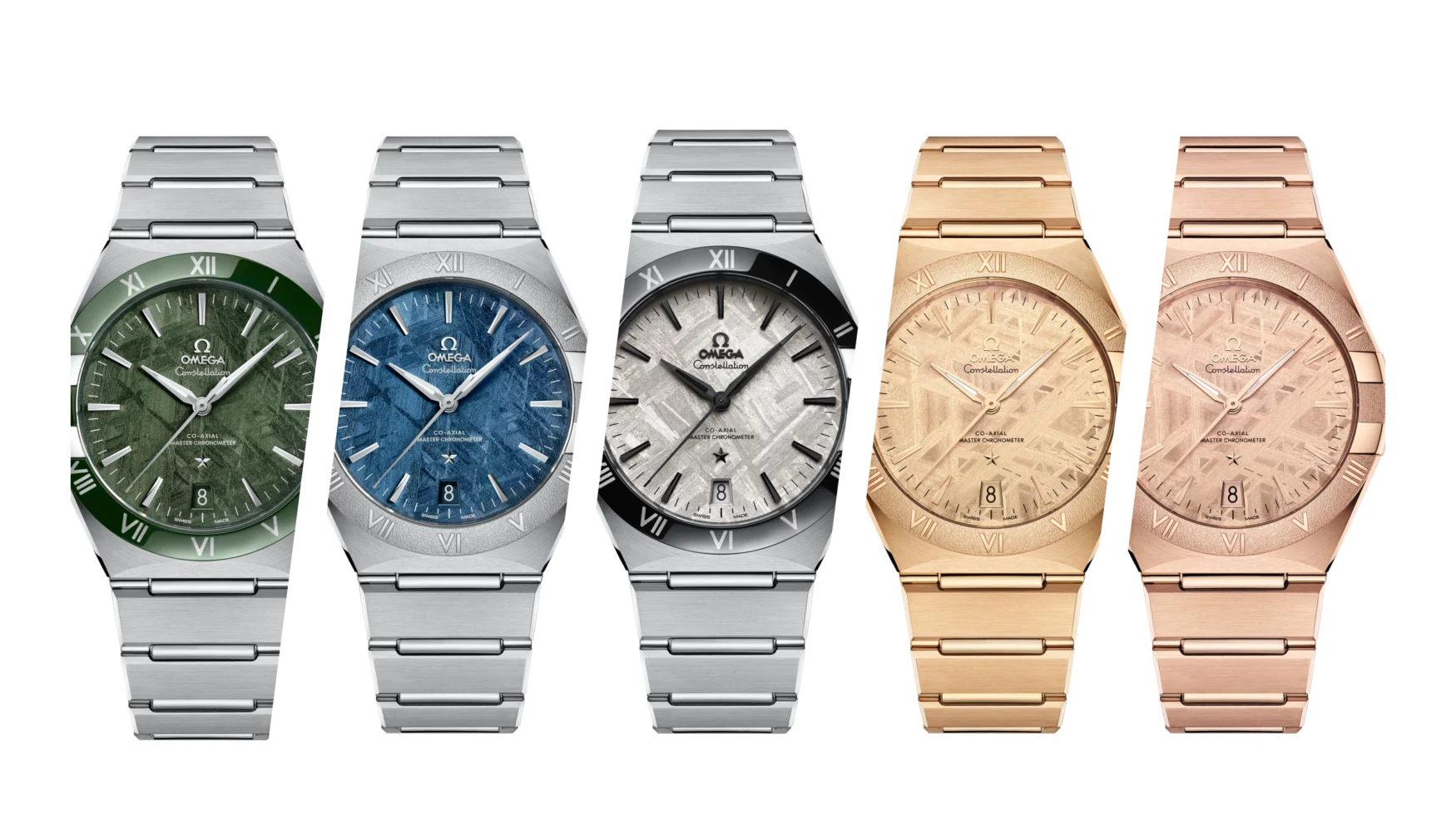 Omega just launched 20 new Constellation references in 4 sizes that all have meteorite dials