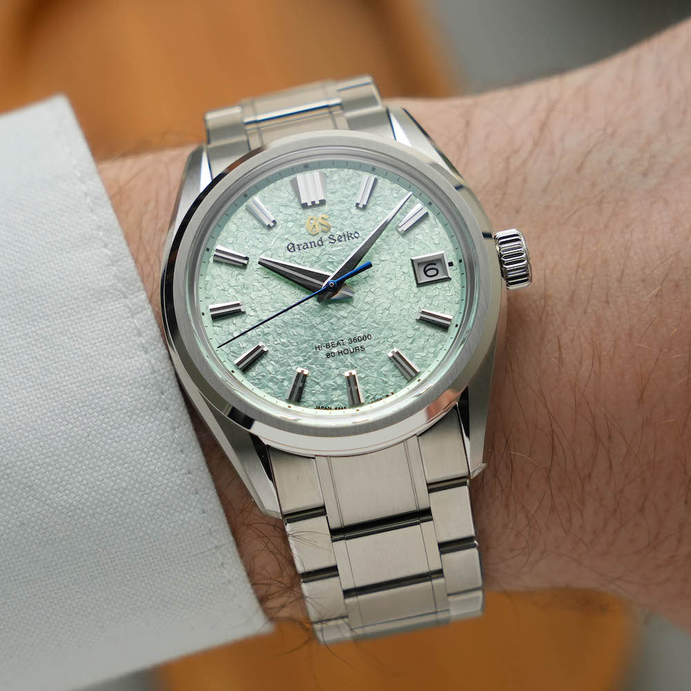 The Grand Seiko SLGH021 debuts a new Genbi Valley-inspired dial pattern in luscious light green