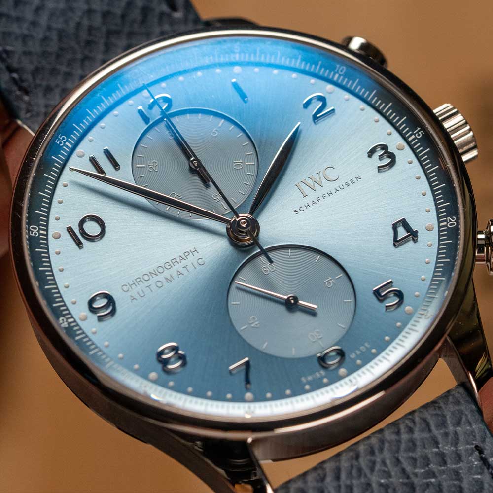 A playful yet respectful new colour for the IWC Portugieser Chronograph