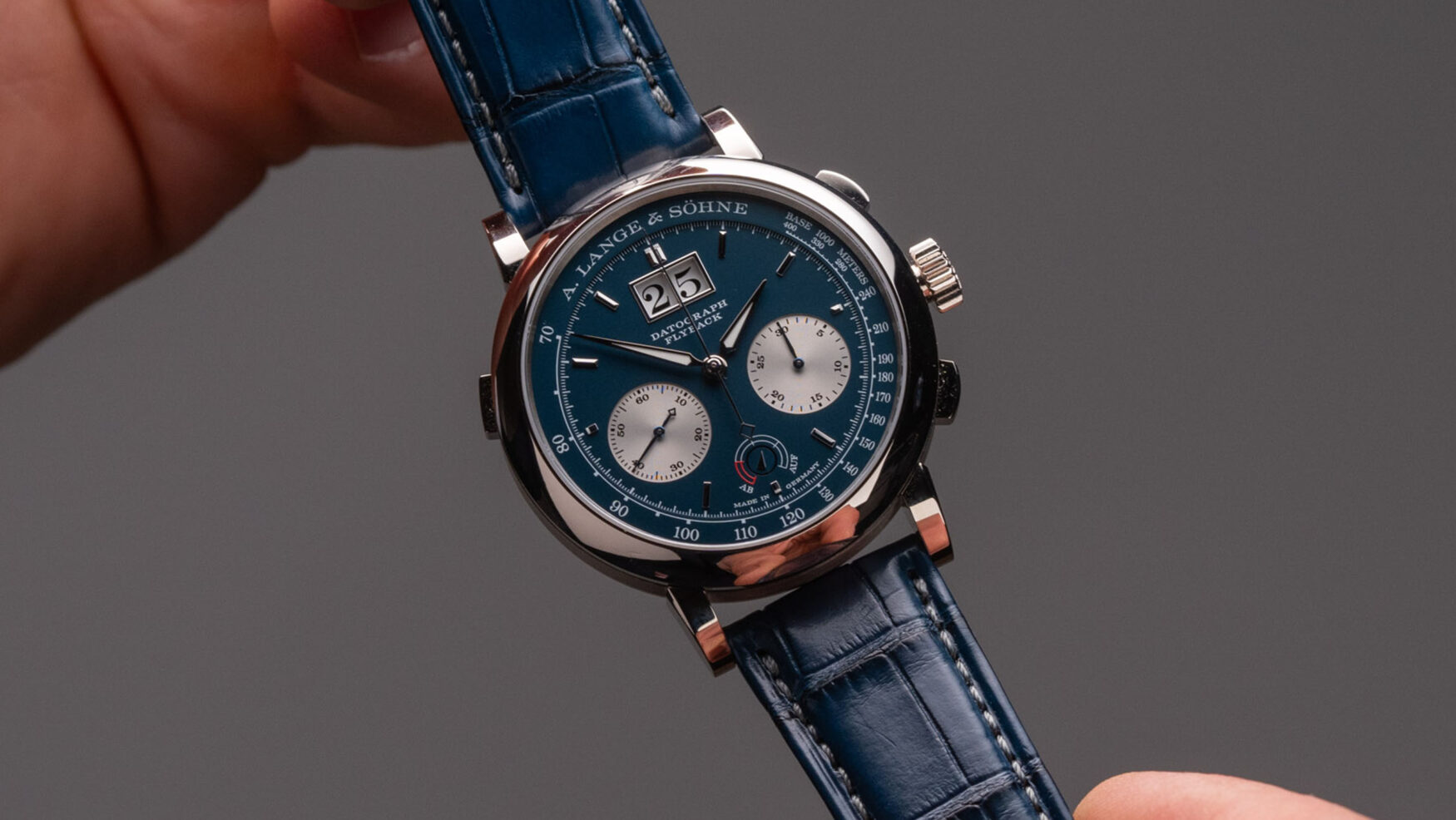 The A. Lange & Söhne Datograph Up/Down gets a sporty lift in blue