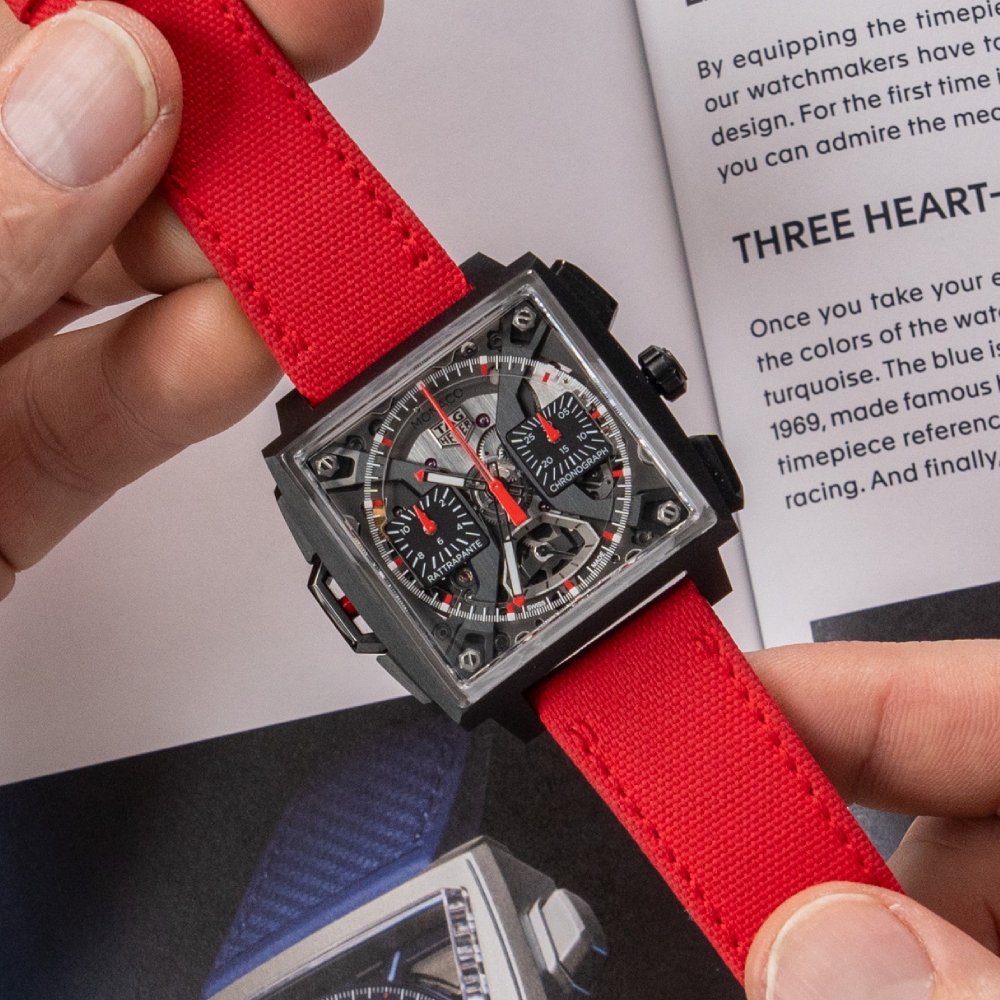 The TAG Heuer Monaco Split-Seconds Chronograph is a high-octane, high-horology take on the brand’s legendary motorsports chronograph