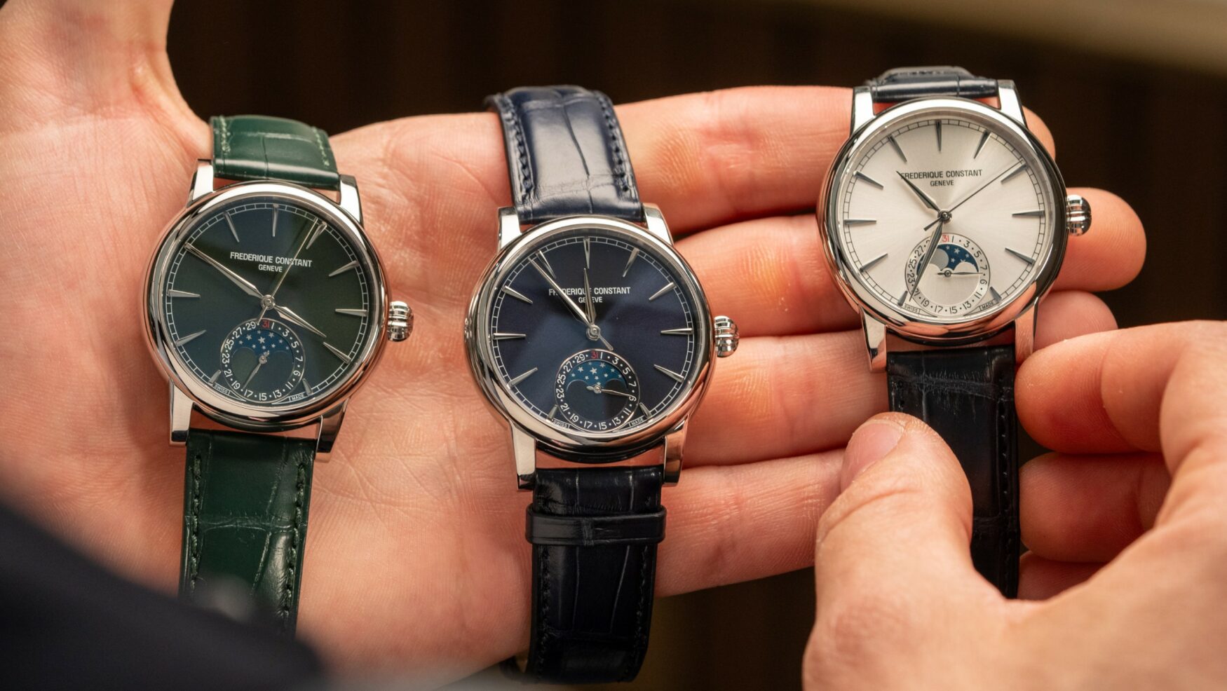 The Frederique Constant Moonphase Date Manufacture is packed with characterful, simple details