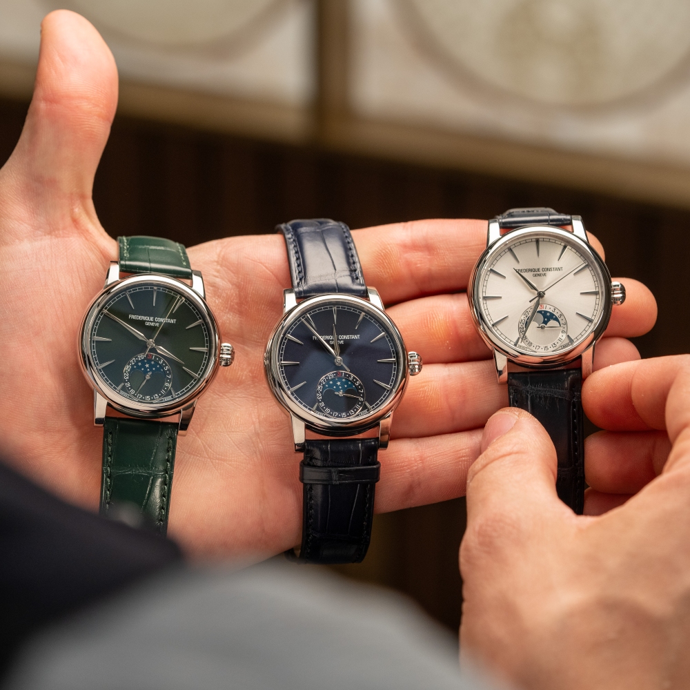 The Frederique Constant Moonphase Date Manufacture is packed with characterful, simple details