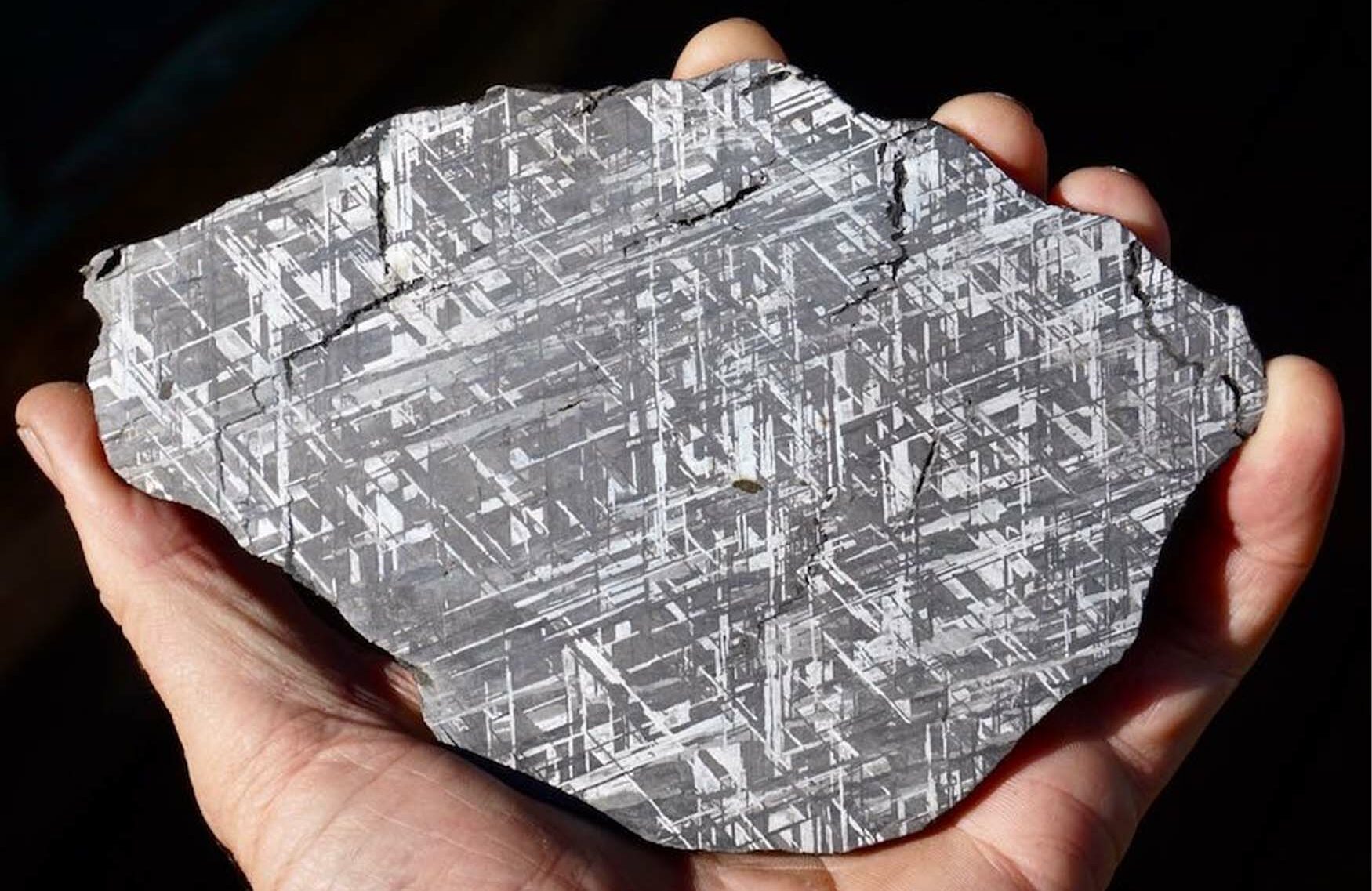 Gibeon etched slab meteorite