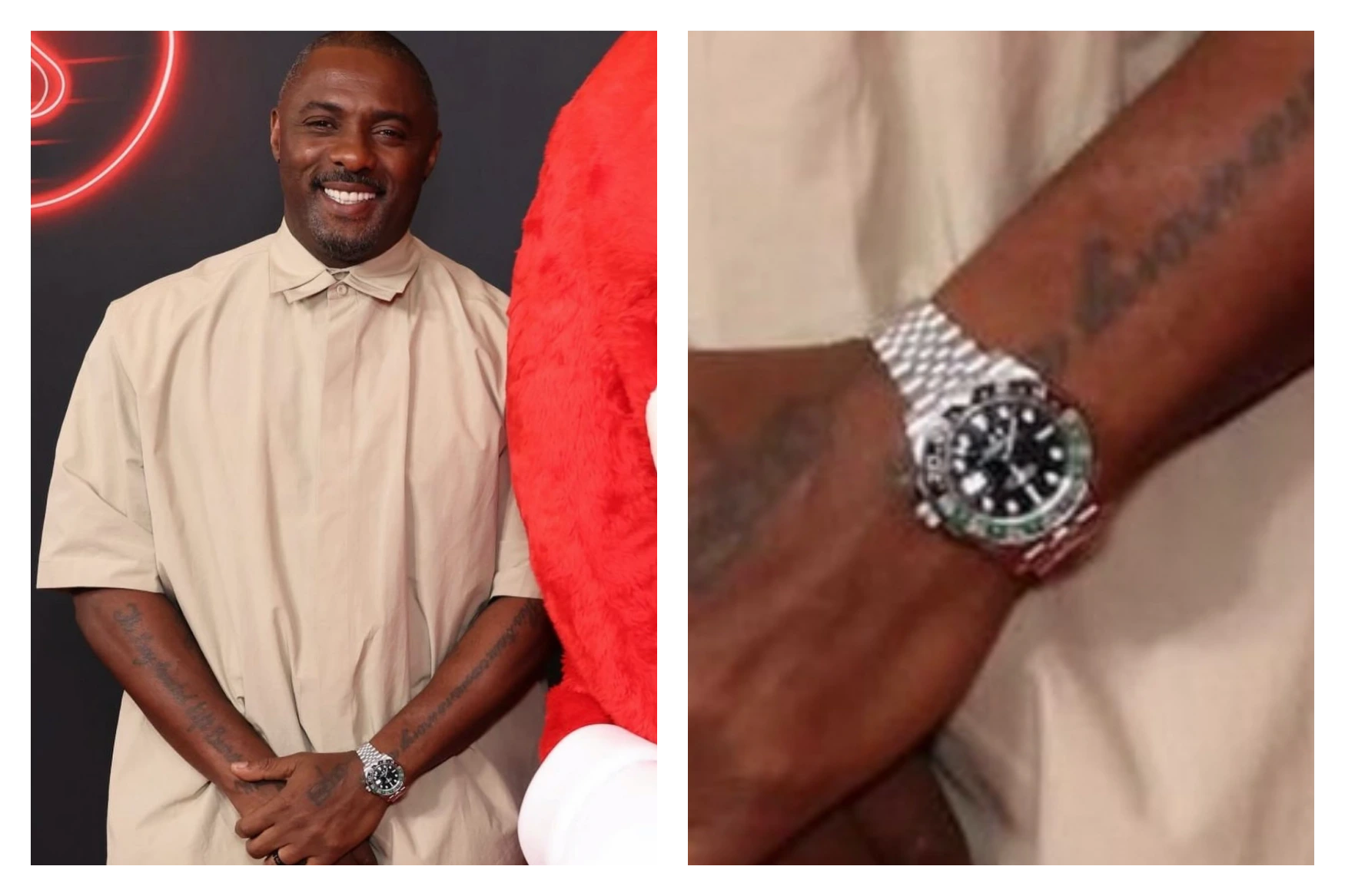 Idris Elba upside down rolex gmt master ii