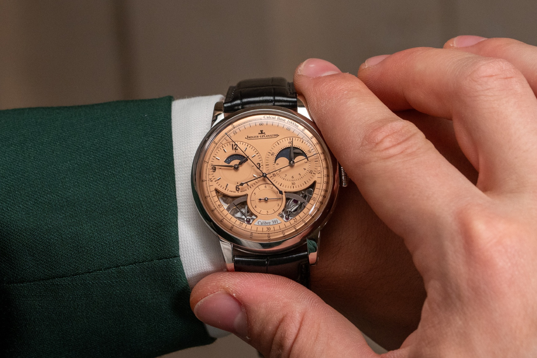 jaeger lecoultre duometre chronograph wrist