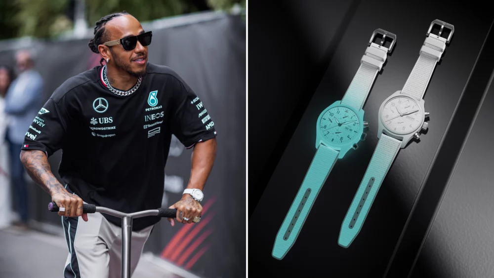 Lewis Hamilton spotted at Monaco Grand Prix wearing a fully luminous ceramic IWC prototype