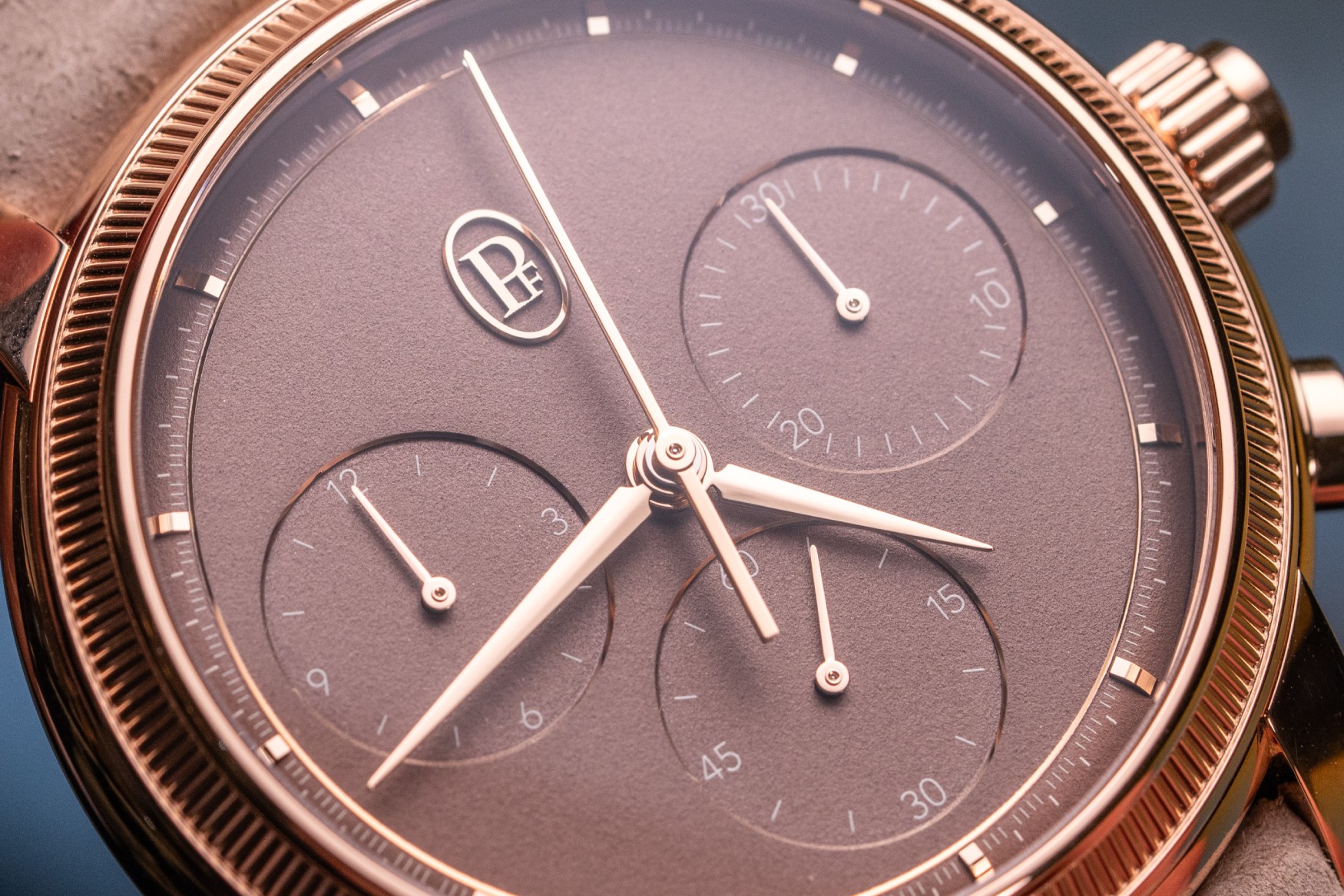 parmigiani fleurier toric chronographe rattrapante dial close up
