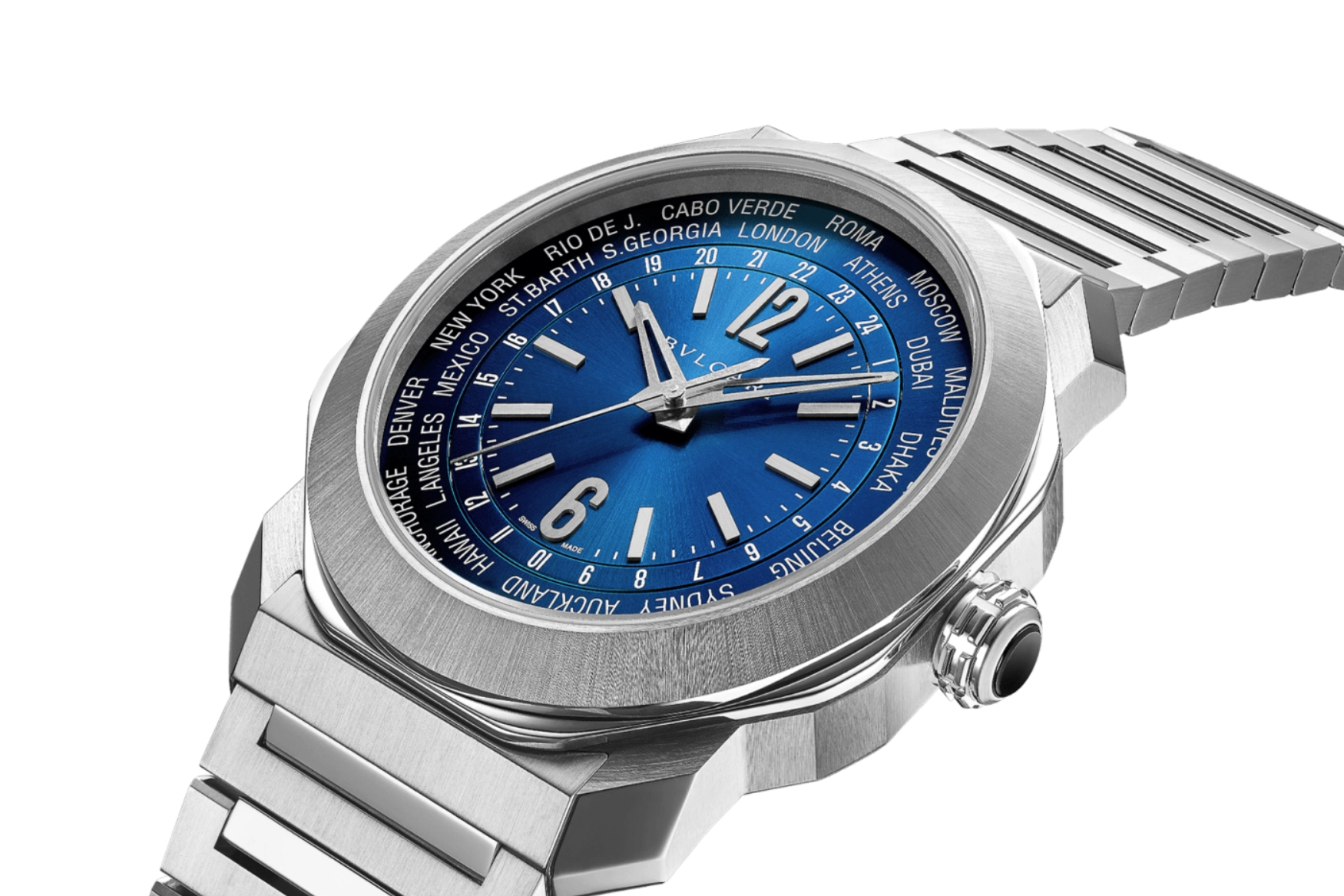 time+tide bulgari octo roma world timer blue