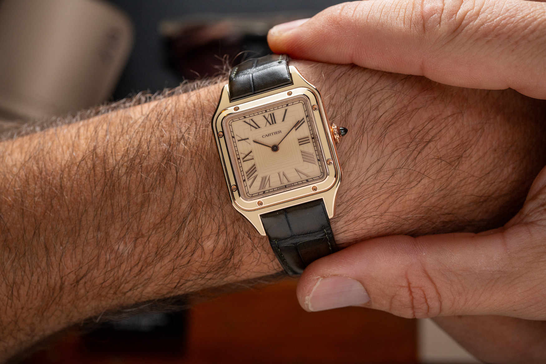 Cartier Santos Dumont Beige Lacuquer Limited Edition zach