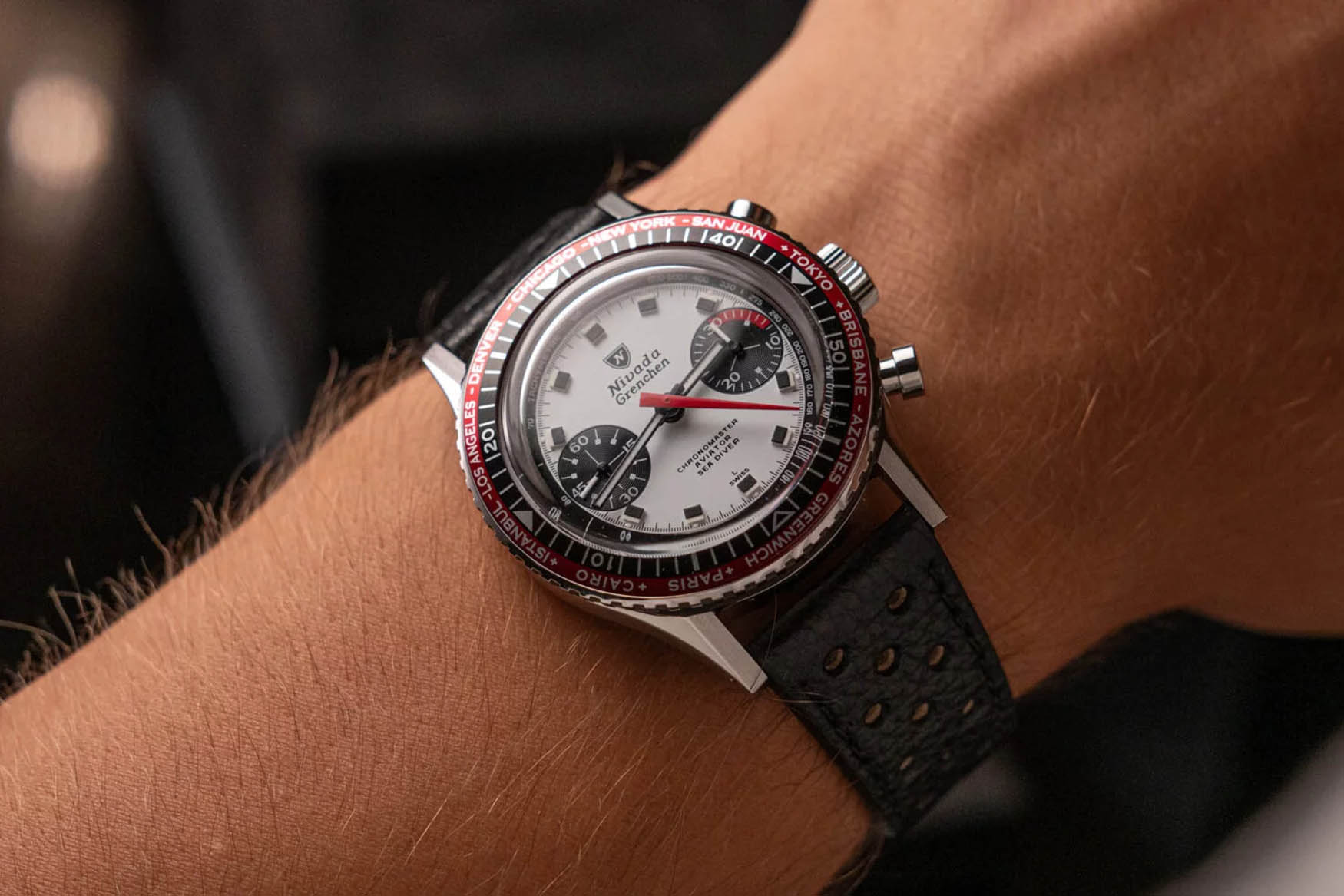 Nivada Grenchen Chronomaster Singer Inter Bezel