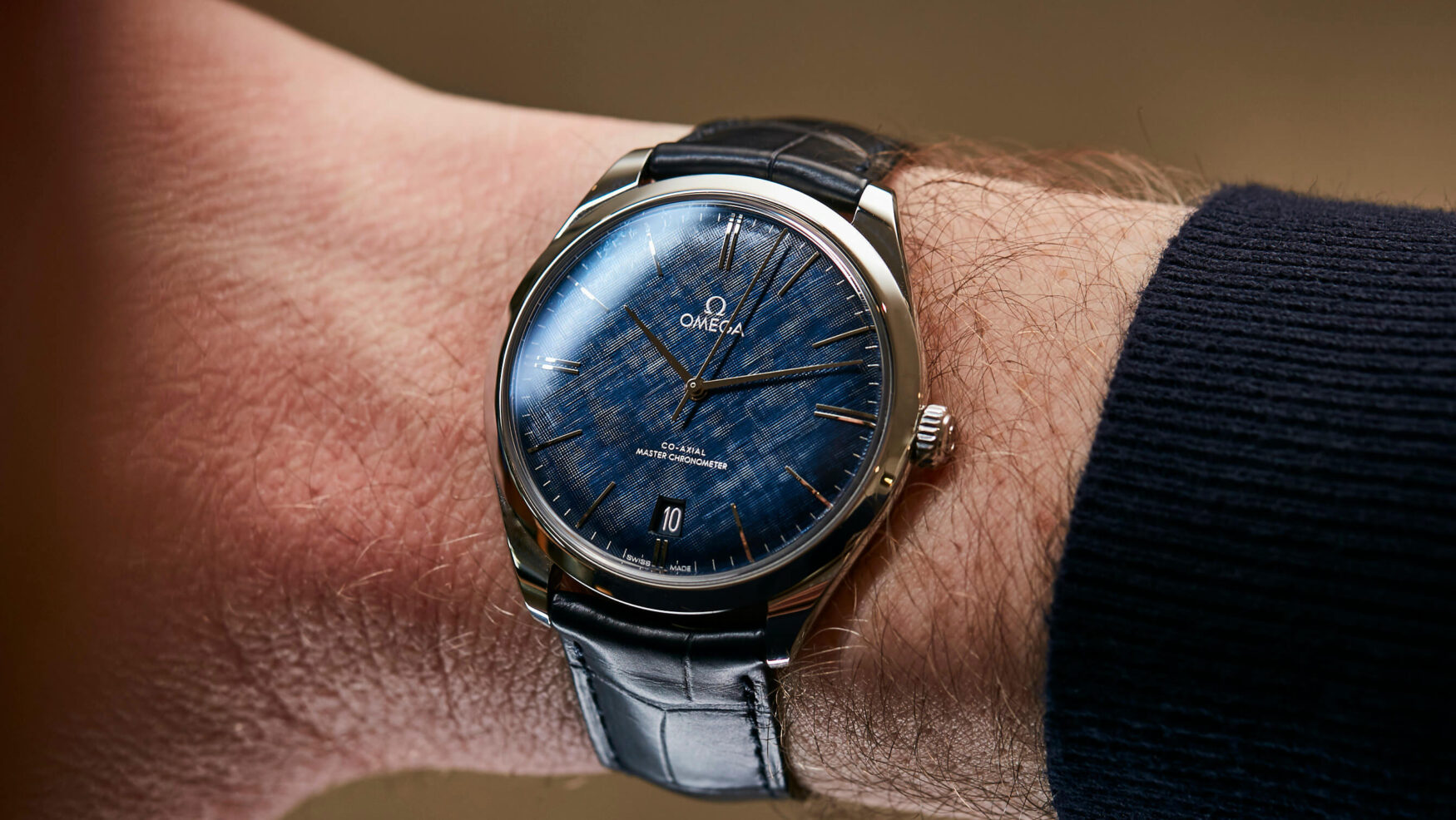 Omega De Ville Tresor on wrist desktop