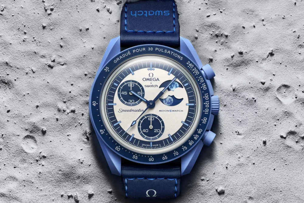 Swatch’s latest MoonSwatch keeps the moonphase, ditches Snoopy & goes for a blue panda look