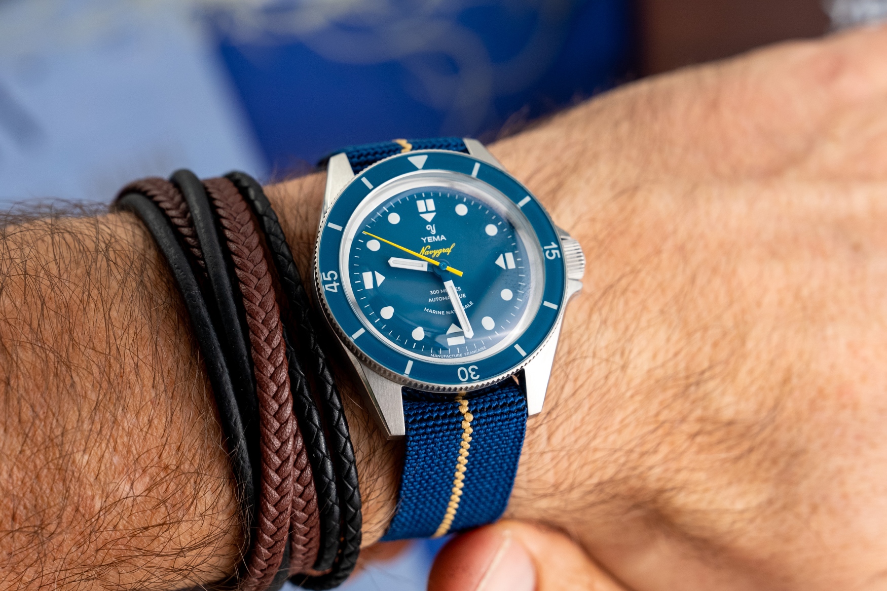 Yema Navygraf Marine Nationale CMM 10 on wrist