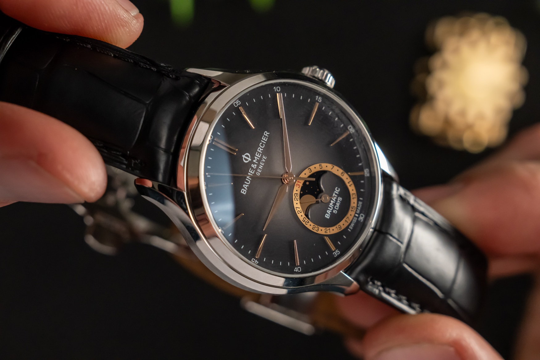 baume mercier clifton baumatic moon phases