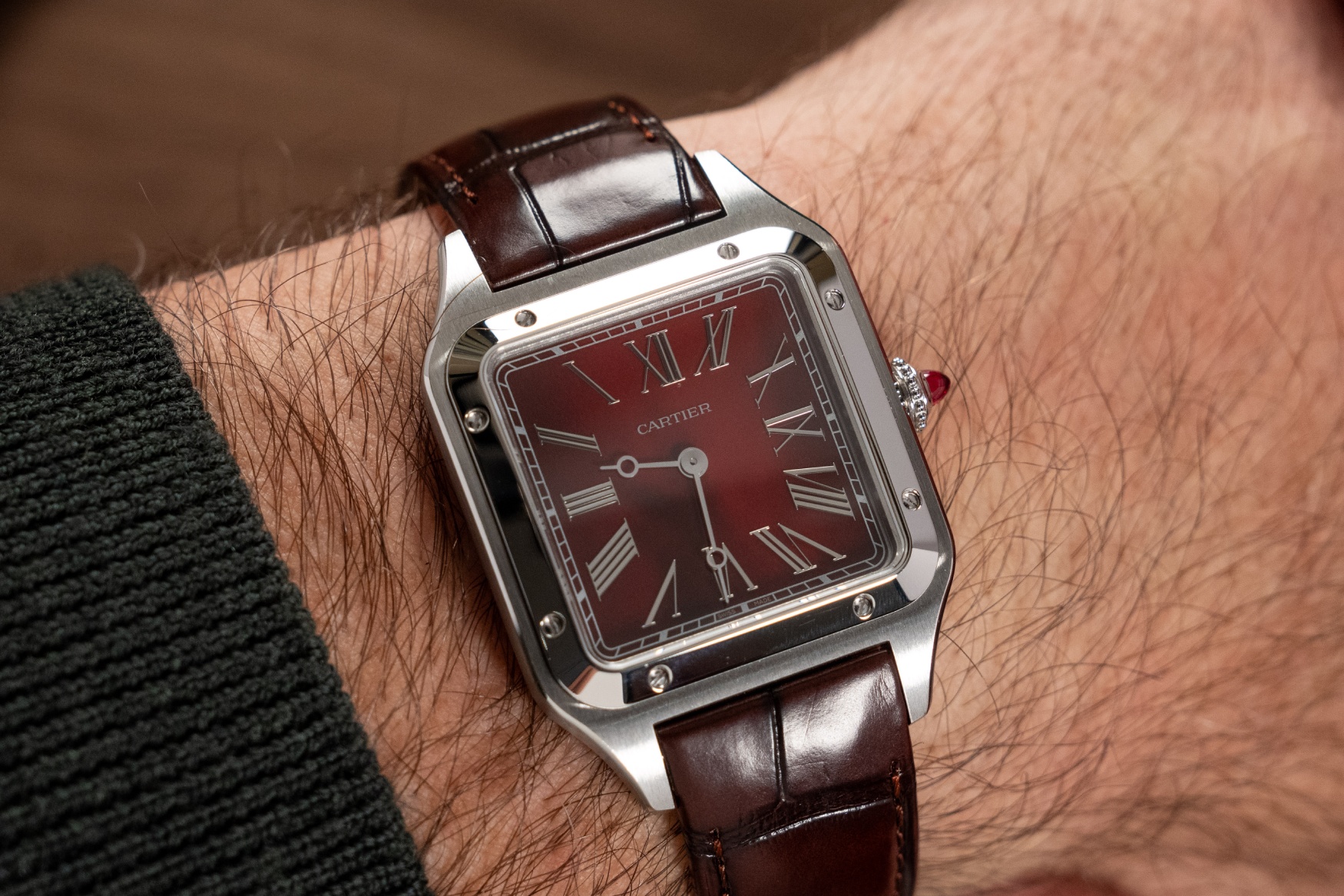 cartier santos dumont rewind wrist 2