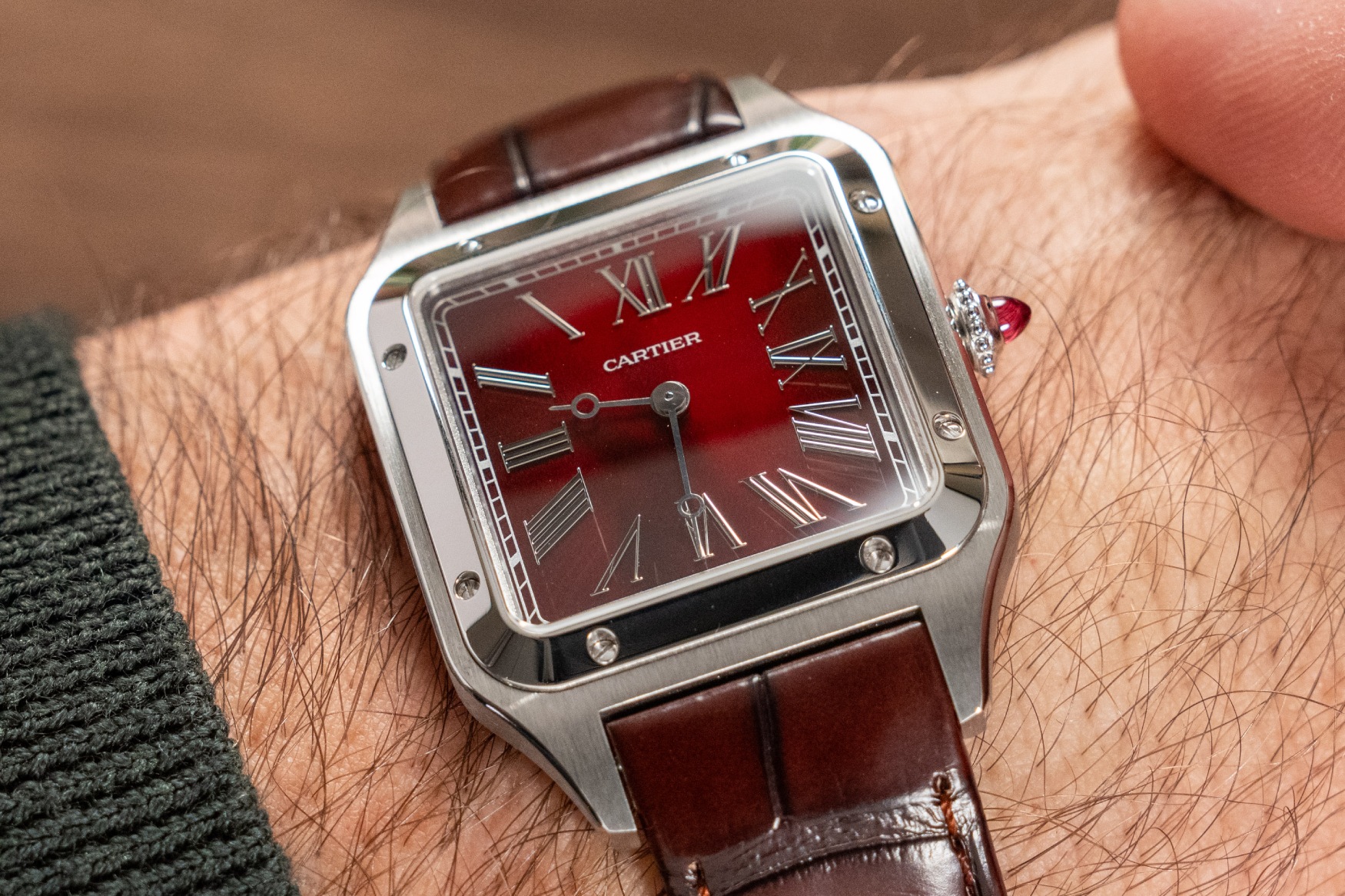 cartier santos dumont rewind wrist