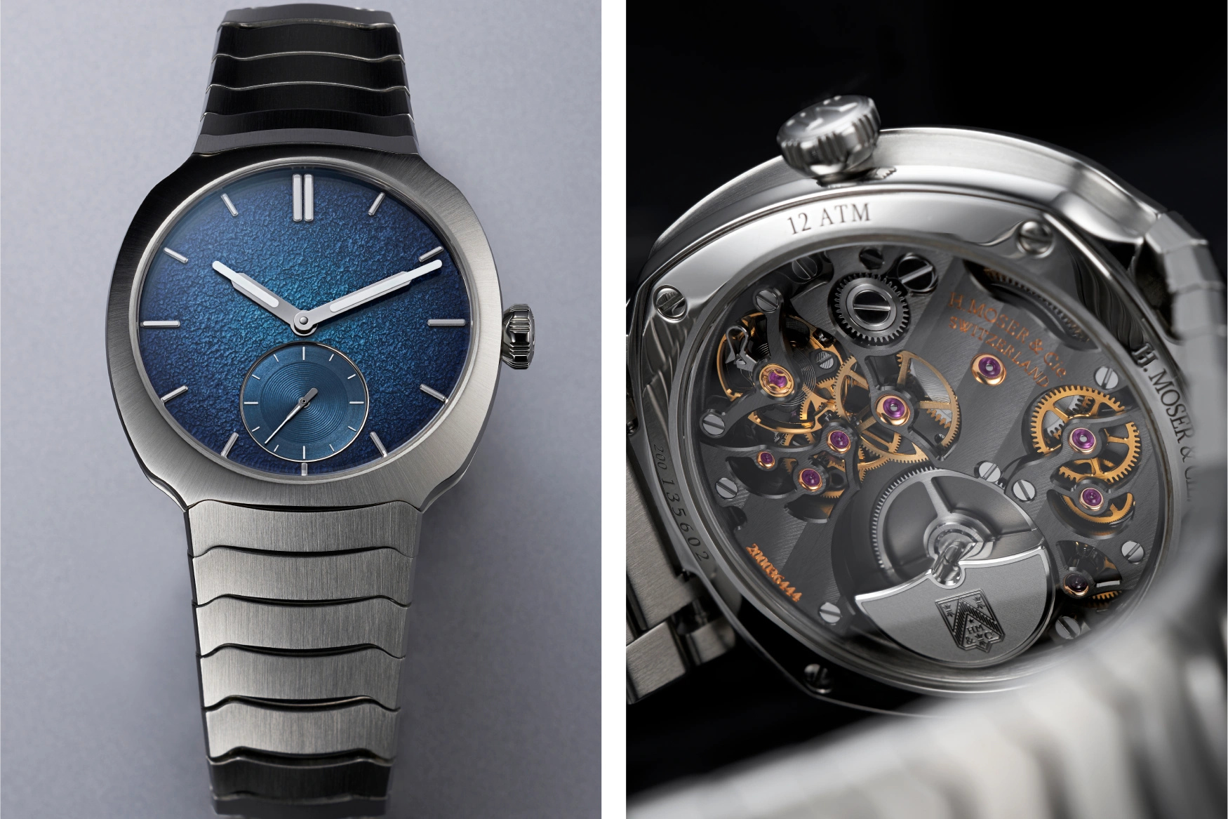 H Moser Stream Liner Small Second Blue Enamel Movement