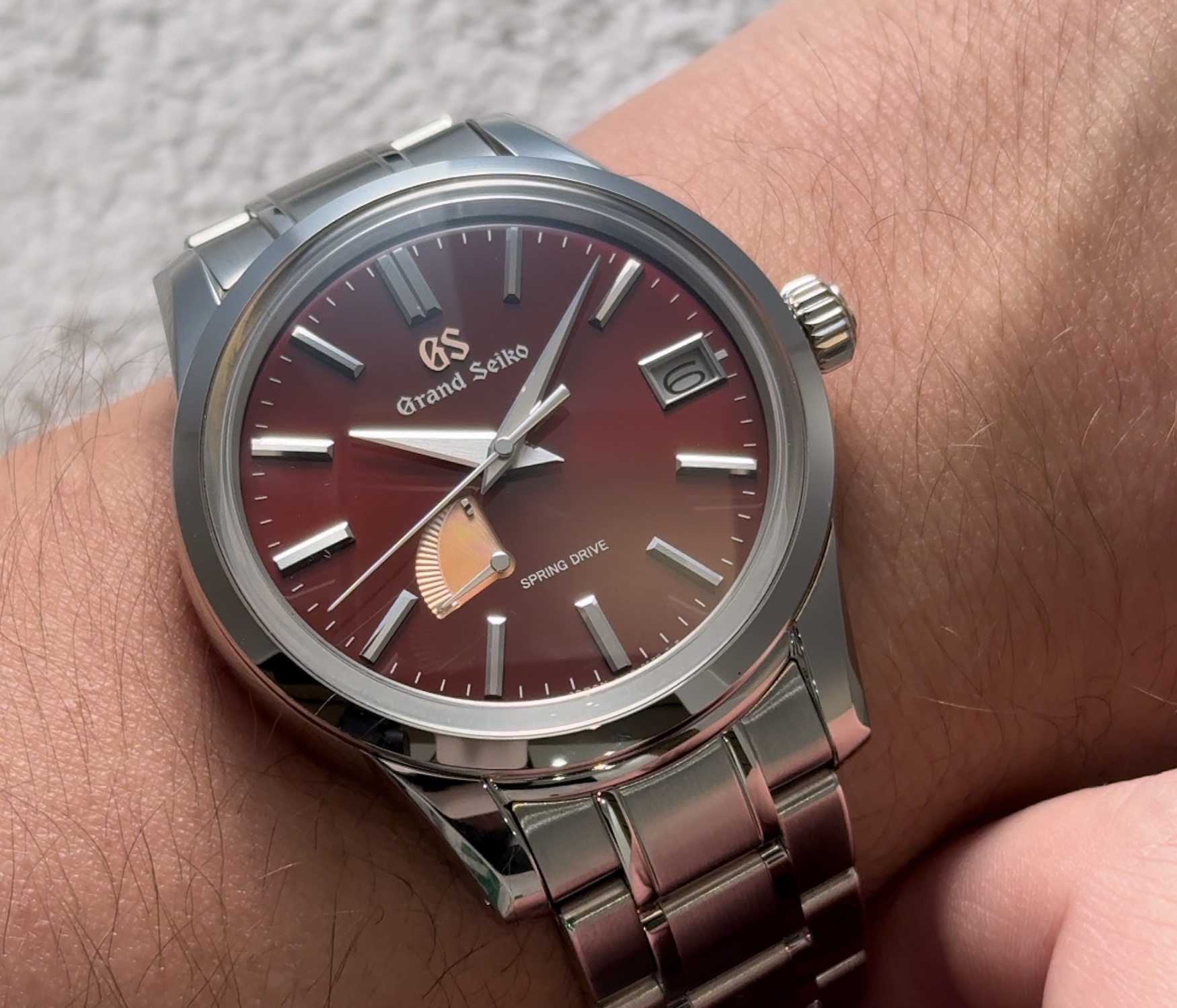 Grand Seiko SBGA499 on wrist