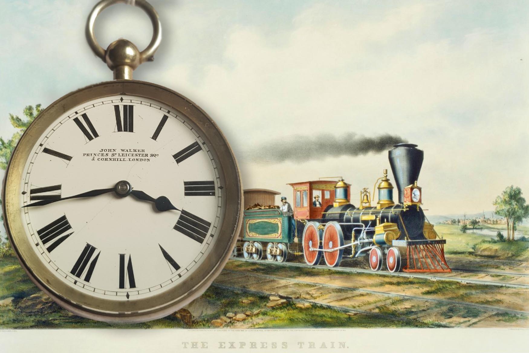 Lithograph and Railway Clock 1860