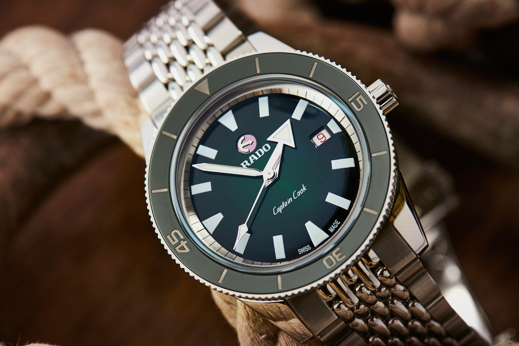 rado captain cook automatic 42mm green