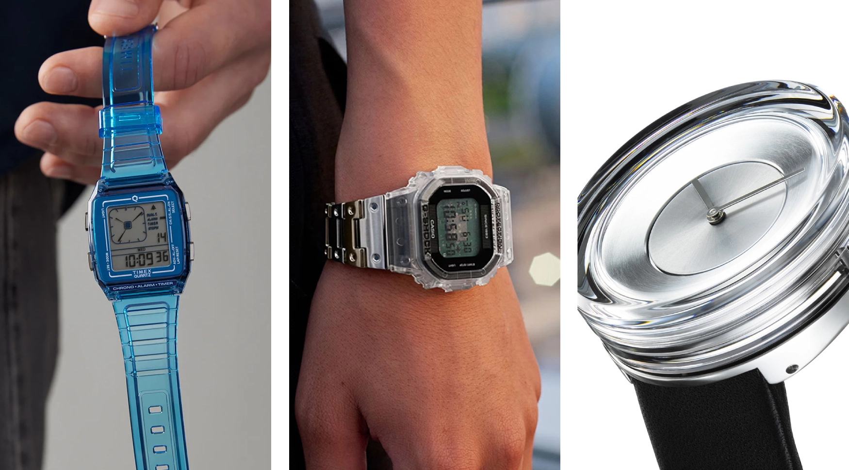 best affordable transparent watches feature