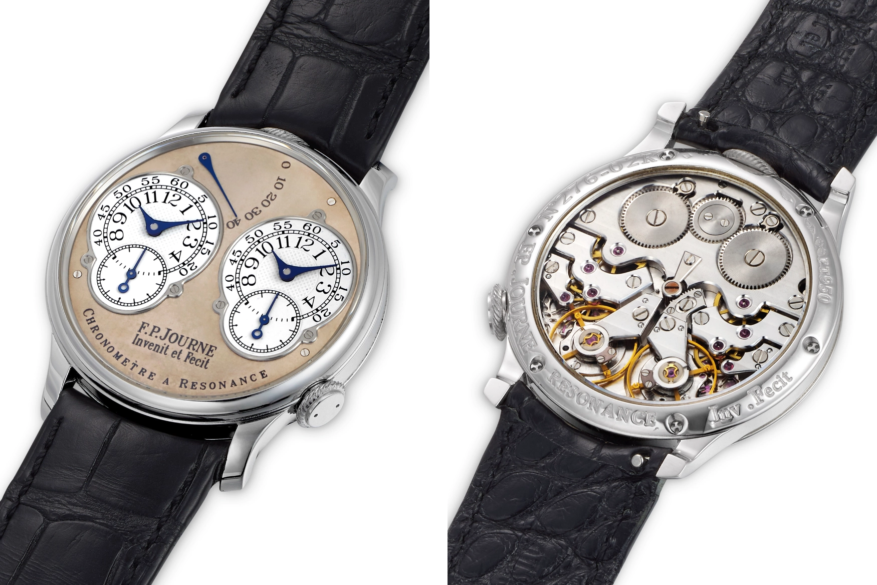 fp journe chronometre a resonance platinum brass movement