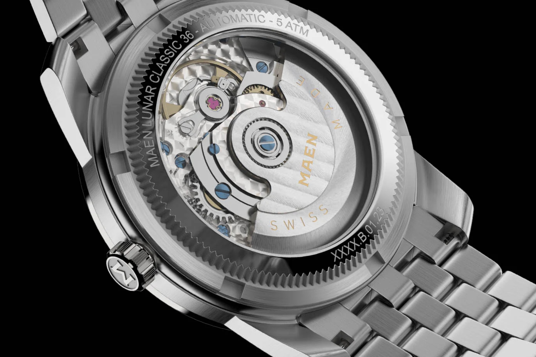 maen lunar classic 36 movement caseback