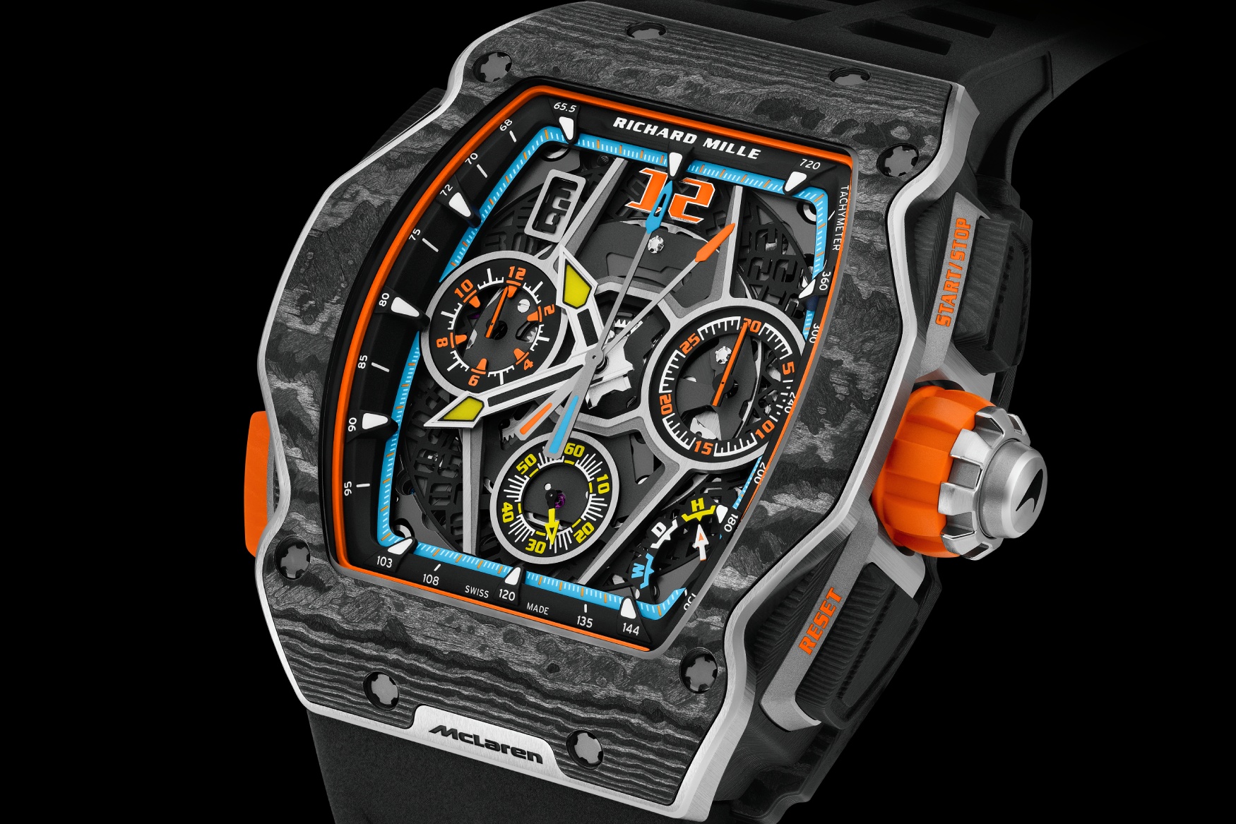 richard mille rm 65 01 mclaren w1 dial close up