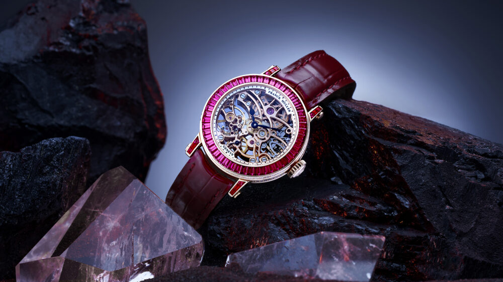 Franck muller mystery set tourbillon baguette diamonds and rubies best sale