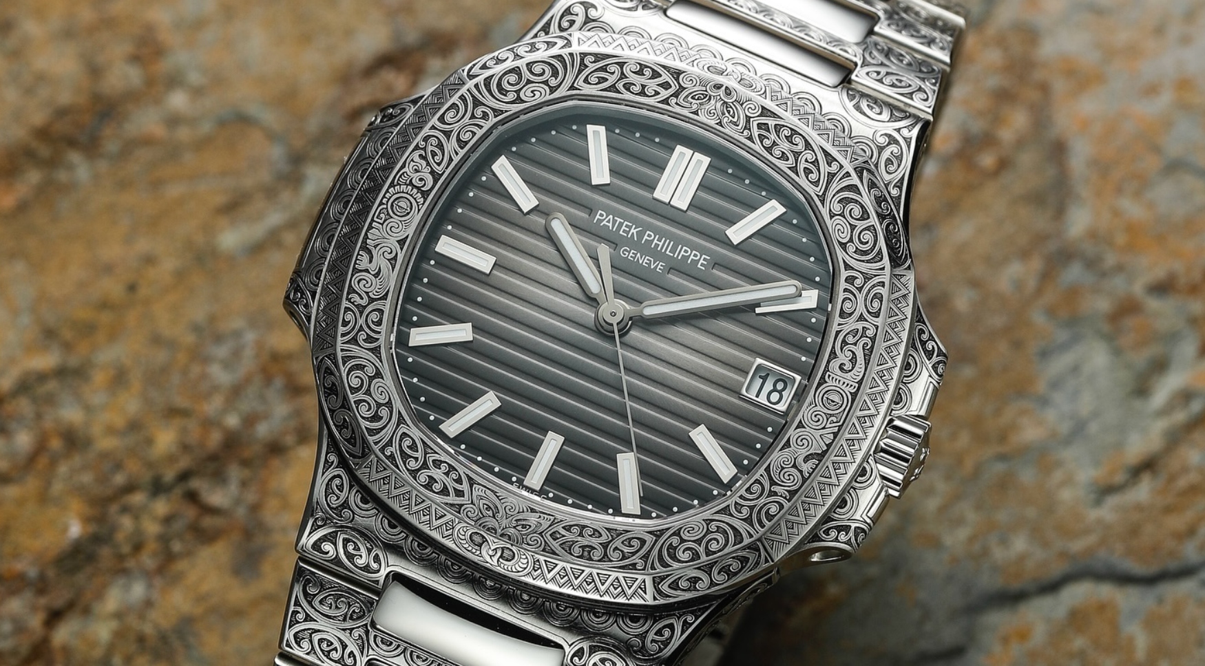 engraved Patek Philippe Nautilus feature