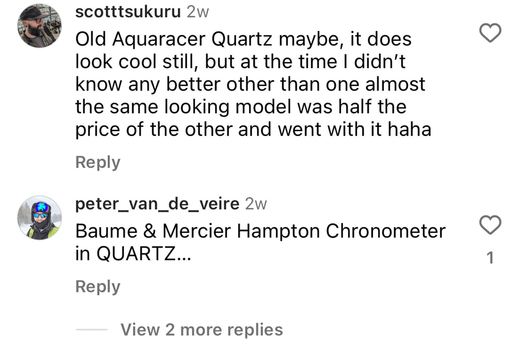 Reply to quartz watch instagram