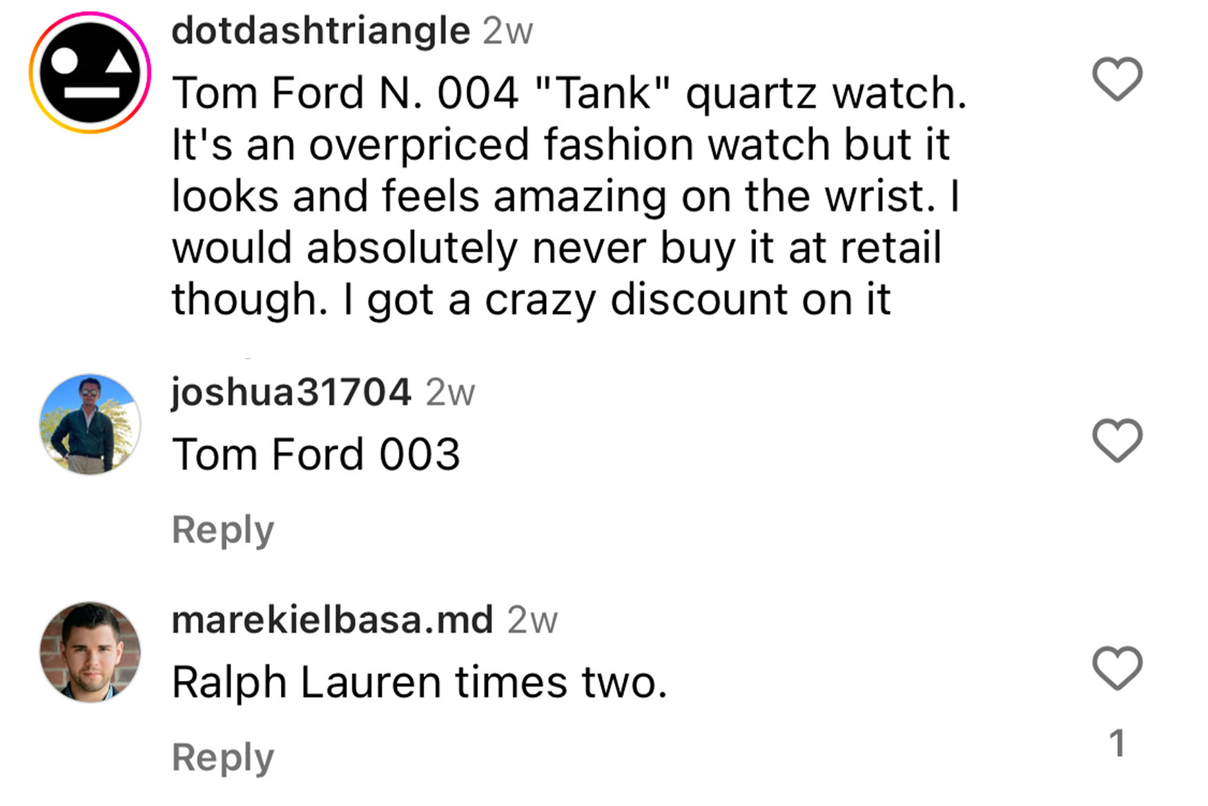 Tom Ford Ralph Lauren Comments