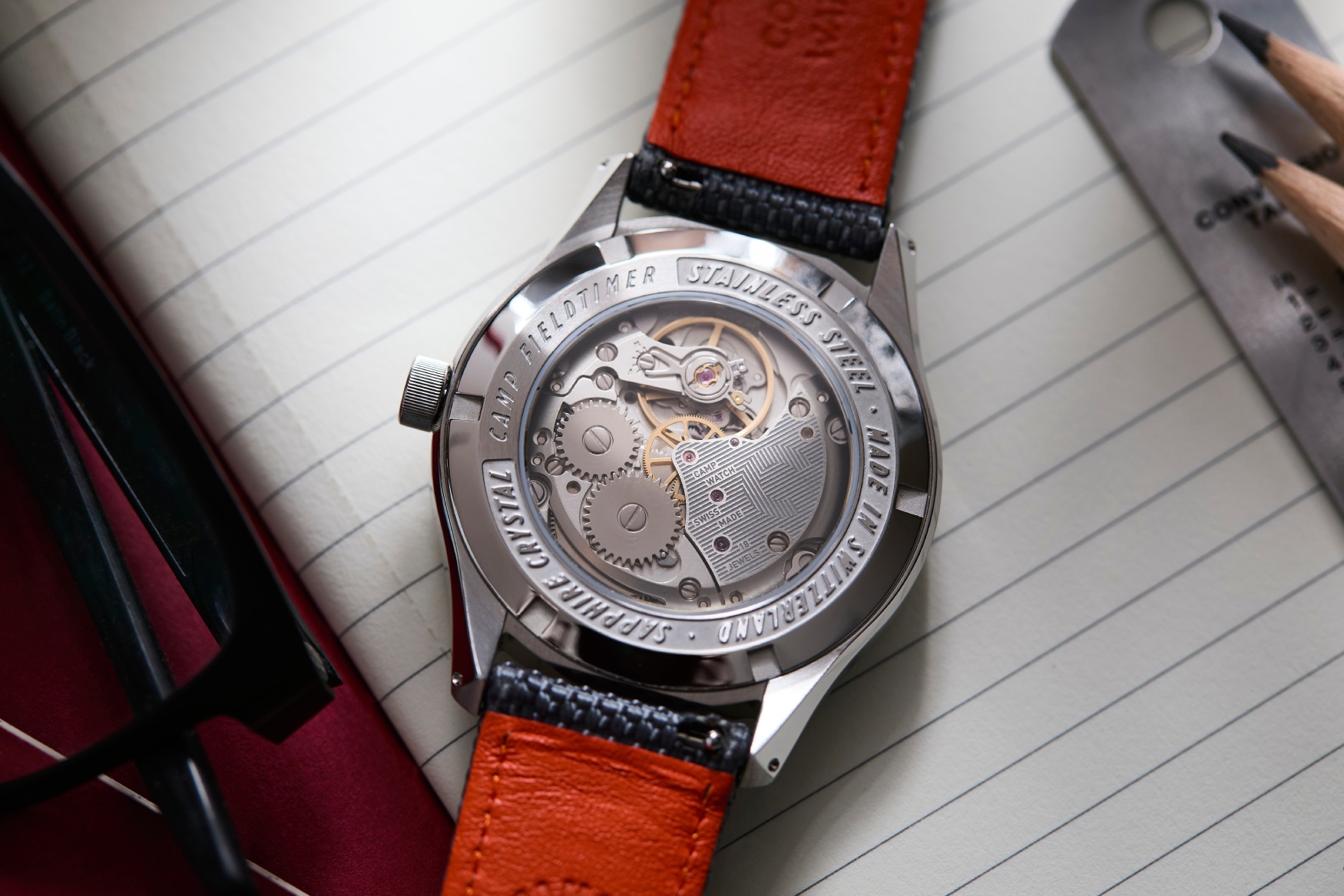 camp fieldtimer 39mm movement caseback