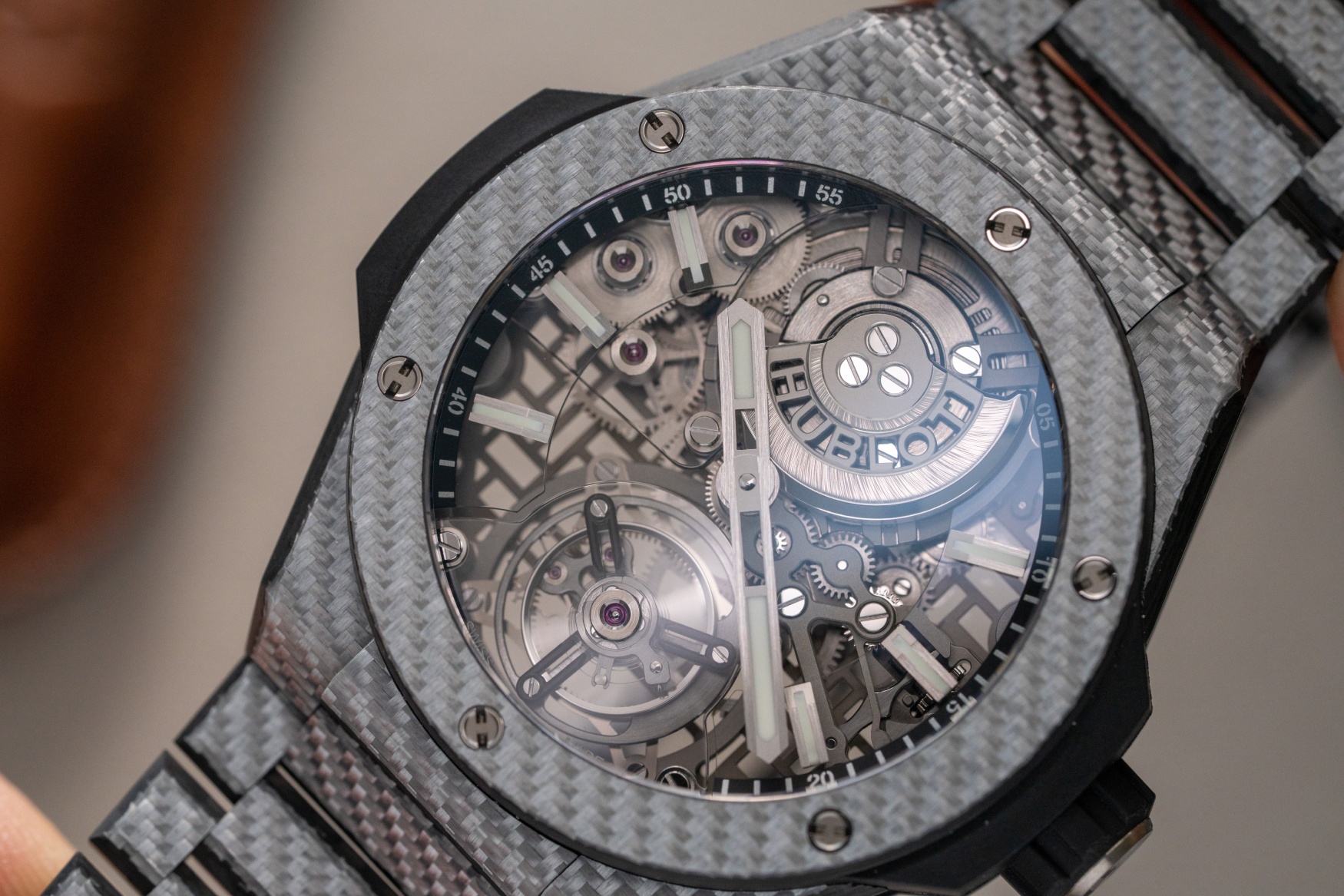 Hublot Big Bang Integrated Tourbillon Full Carbon Close-up