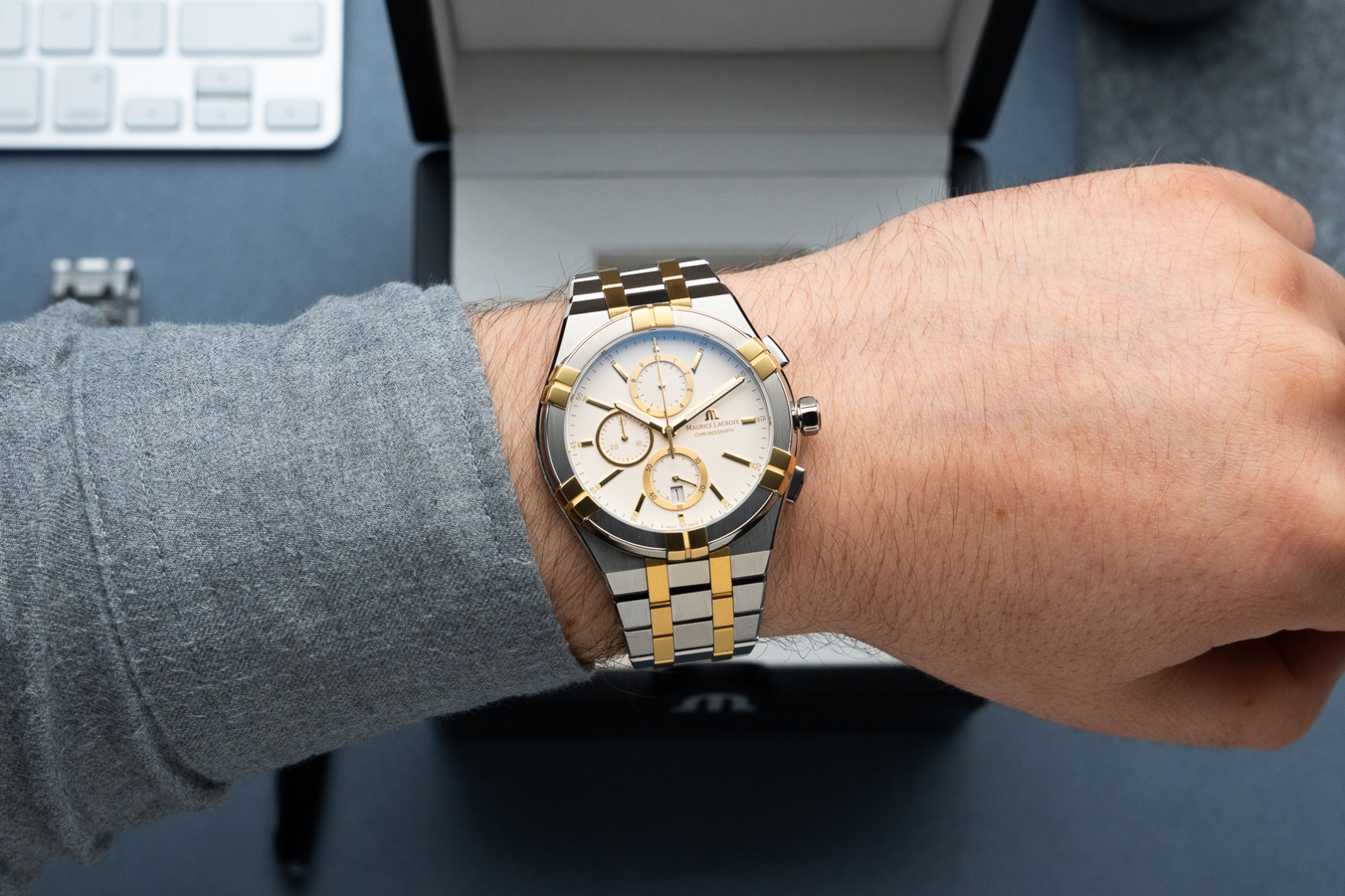 Maurice Lacroix Icon Quartz Chronograph Two Tone Wrist