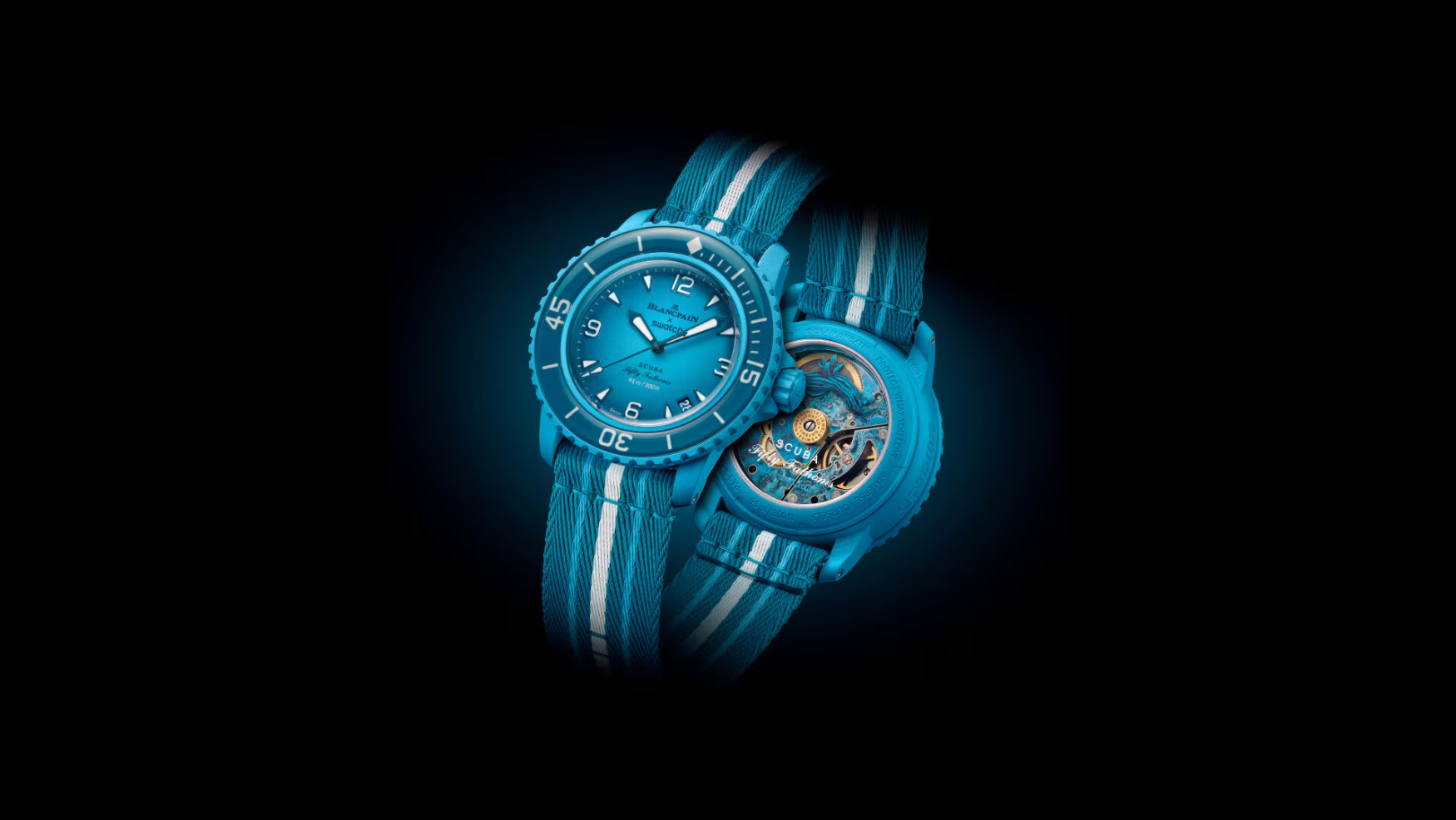 swatch blancpain scuba fifty fathoms blue lagoon feature