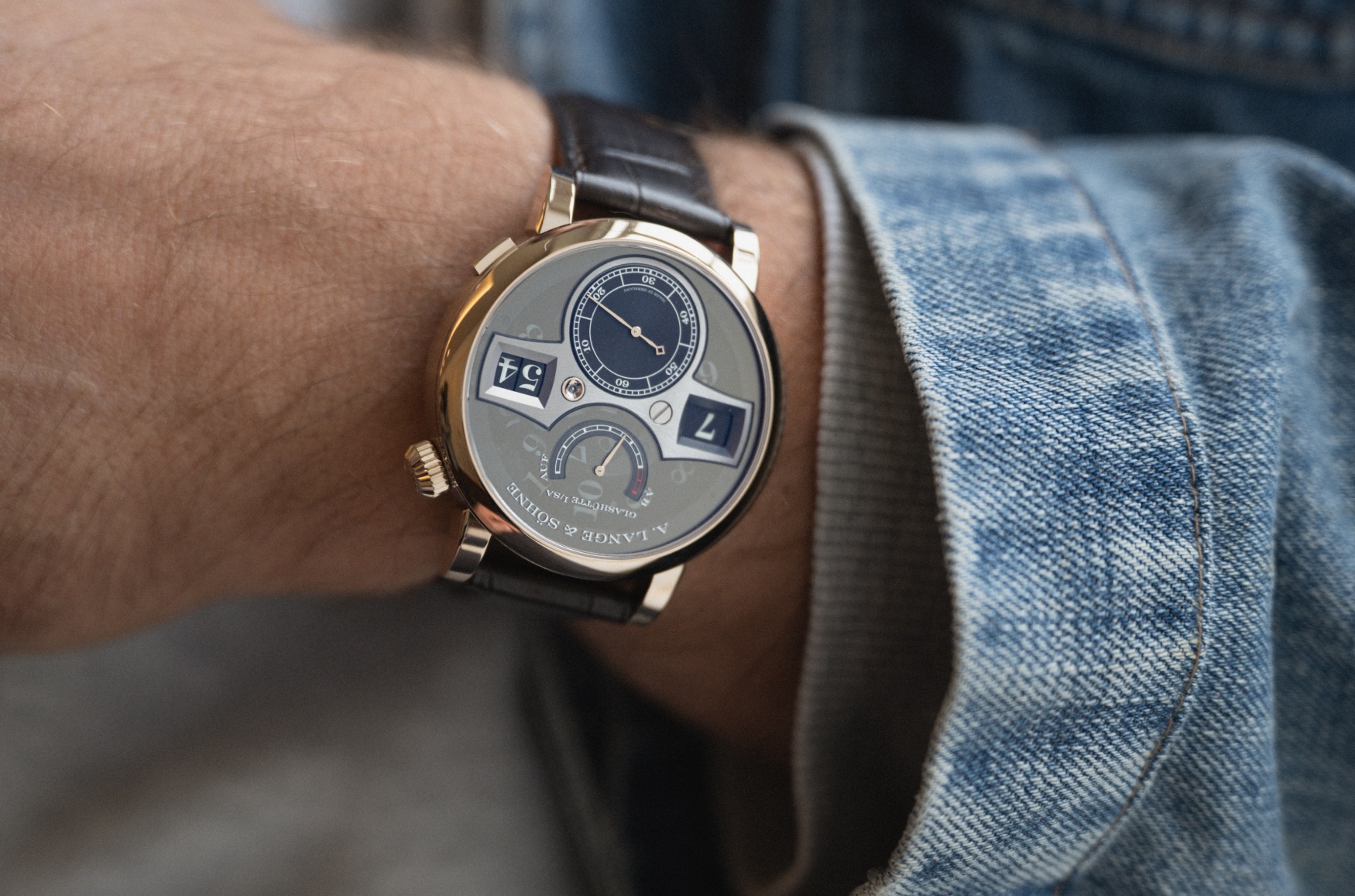 Lange Sohne Zeitwerk Luminous Wrist Shot