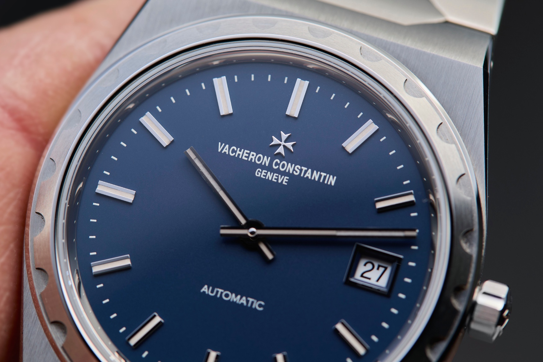 Vacheron Constantin Historiques Steel Blue Dial Close Up 2