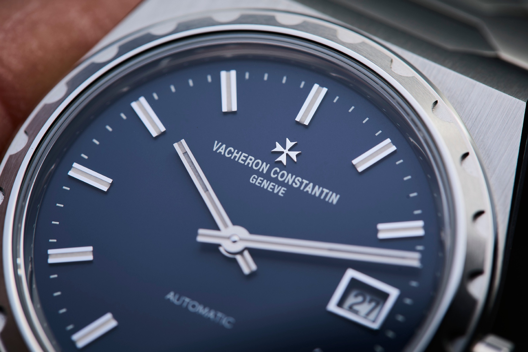 Vacheron Constantin Historiques Steel Blue Dial Close Up 3