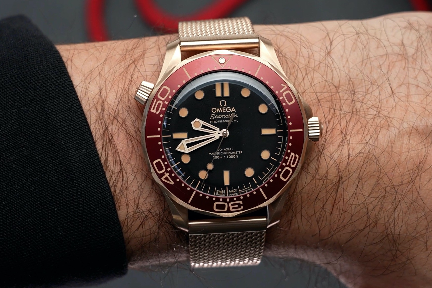 Omega Seamaster Diver 300m Bronze Gold and Burgundy 14