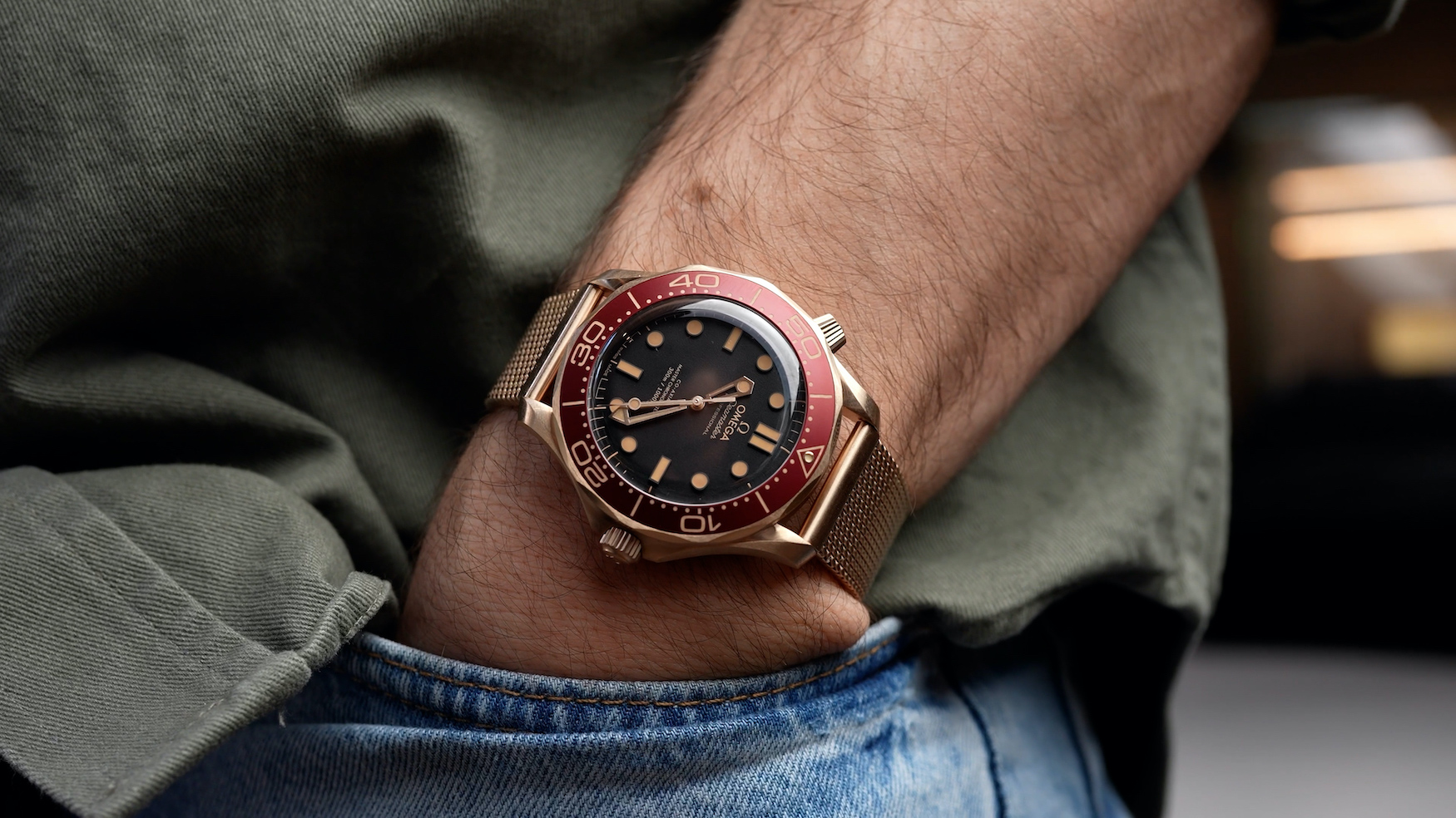 The Omega Seamaster 300M Bronze Gold and Burgundy that Daniel Craig teased months ago has just been released!