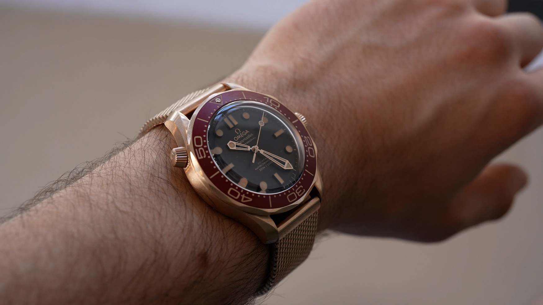 Omega Seamaster Diver 300m Bronze Gold and Burgundy 19