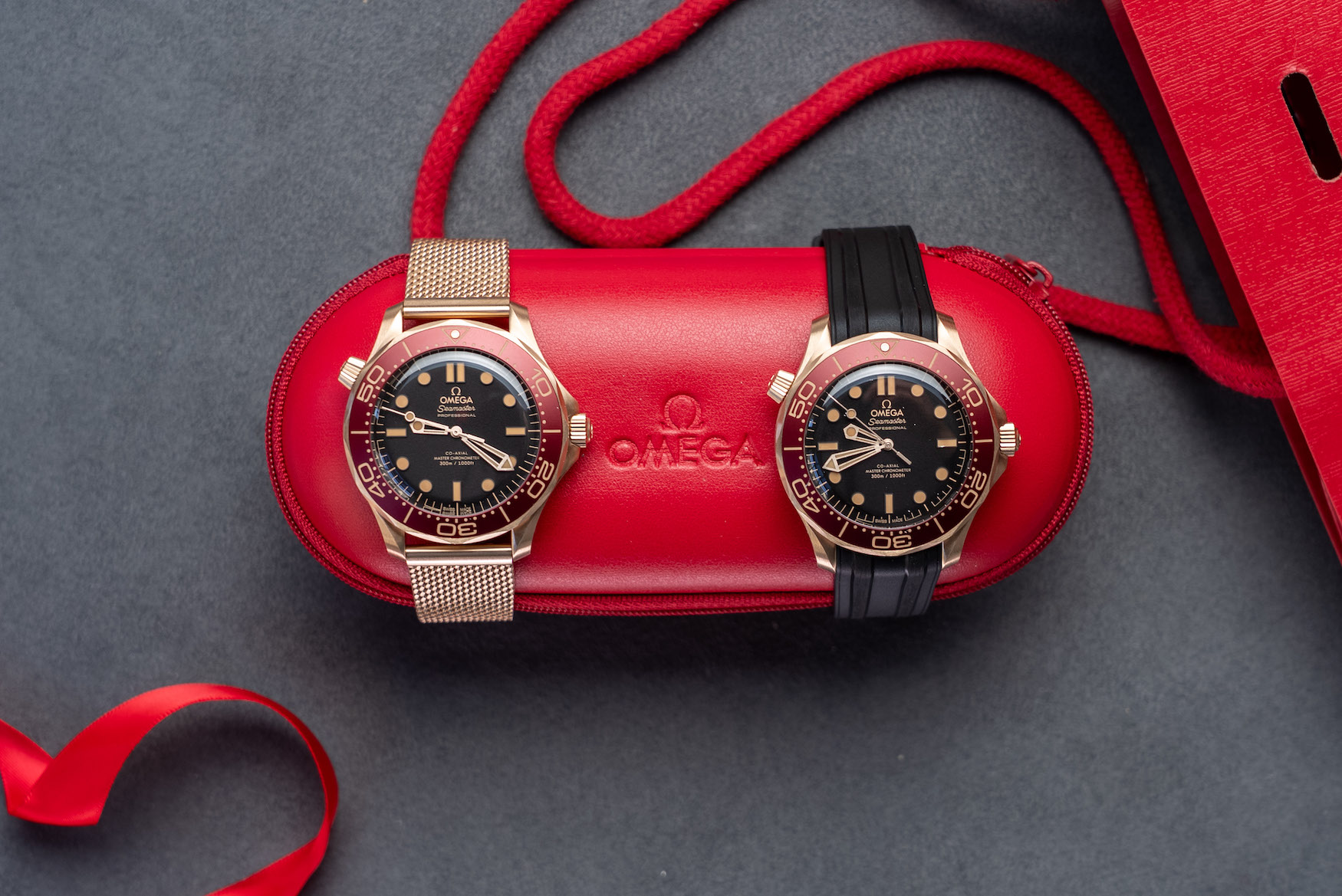 Omega Seamaster Diver 300m Bronze Gold and Burgundy 2