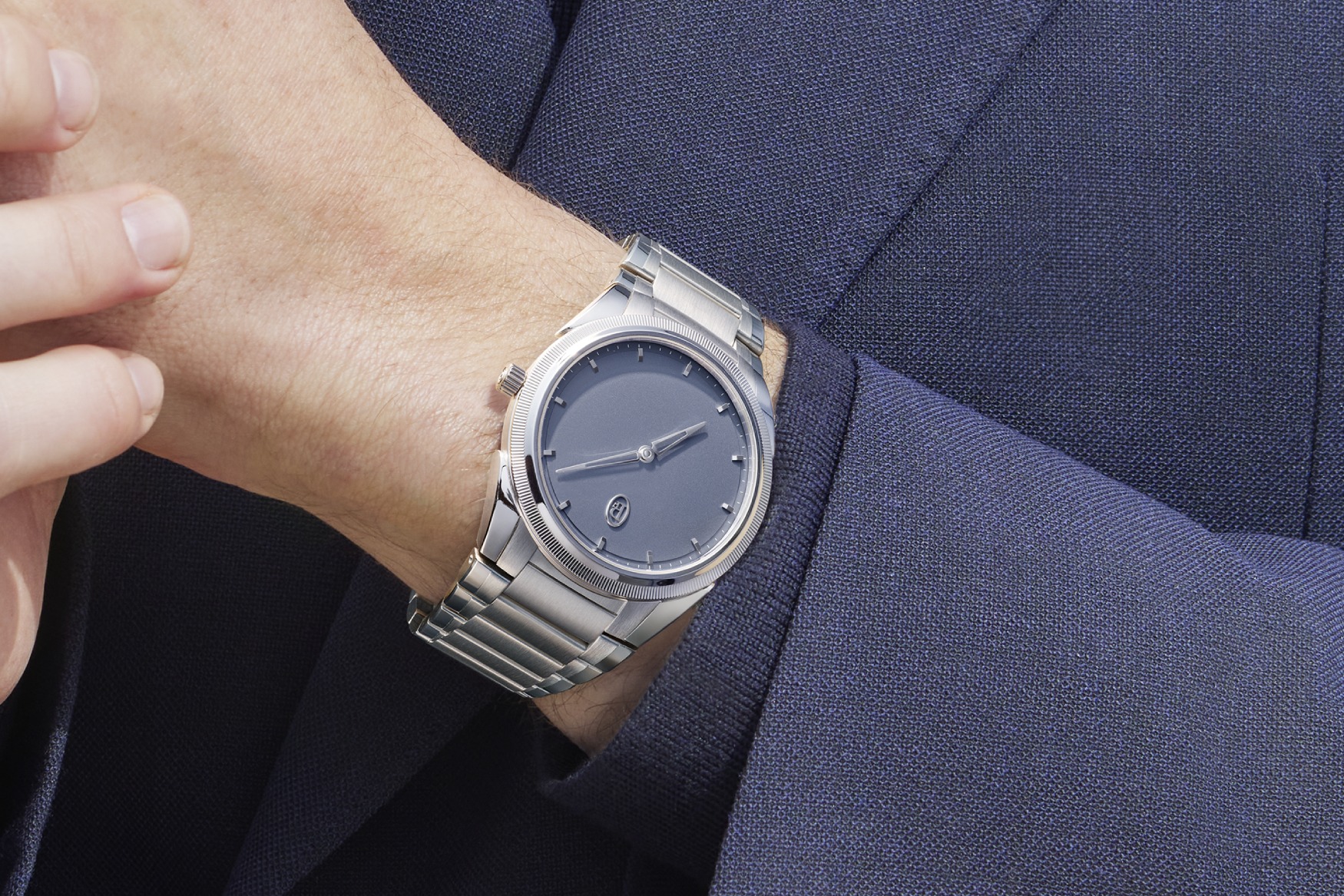Parmigiani Fleurier Tonda PF Micro Rotor Platinum Stone Blue on wrist