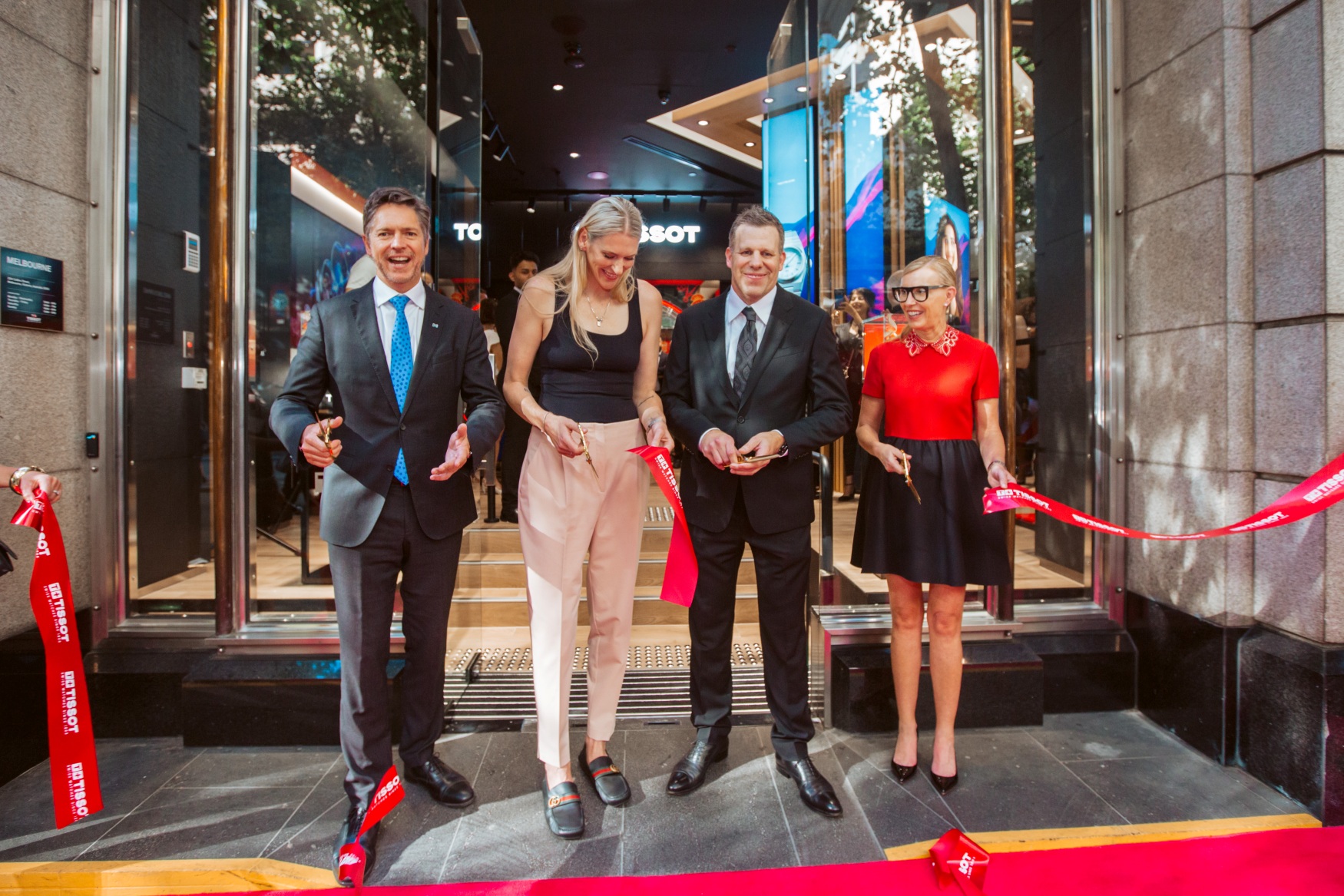 tissot melbourne boutique opening friday wind down ribbon cutting